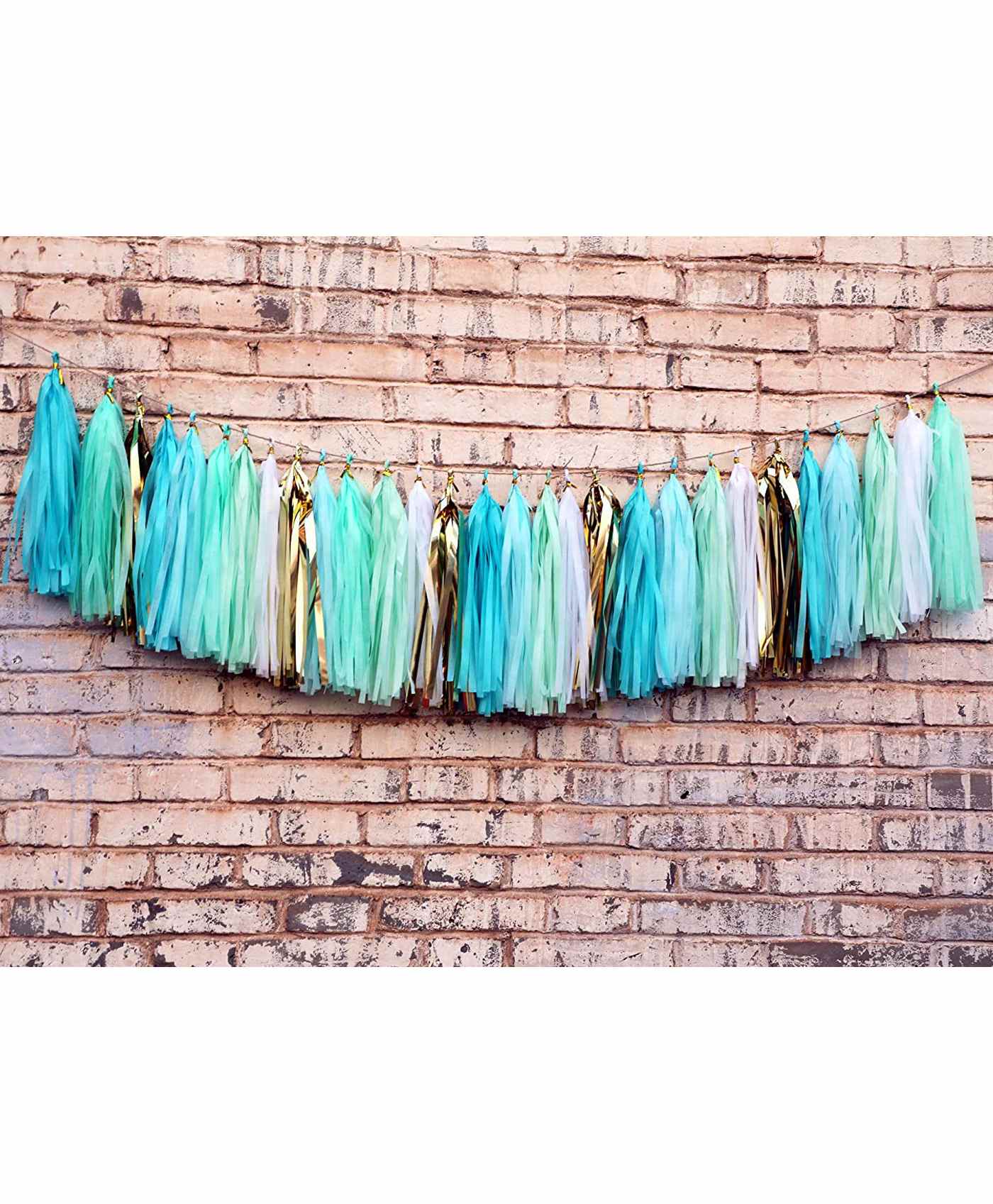 Amfin Paper Tassels Garland Multicolor Pack of 25 - Length 800 cm-picture-1