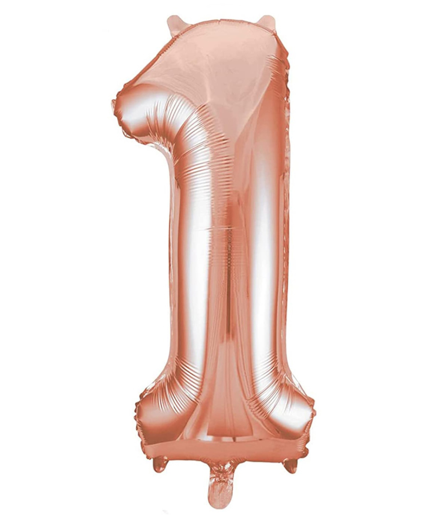 Amfin 1 Number Foil Balloon Rose Gold - Height 81.2 cm-picture-3