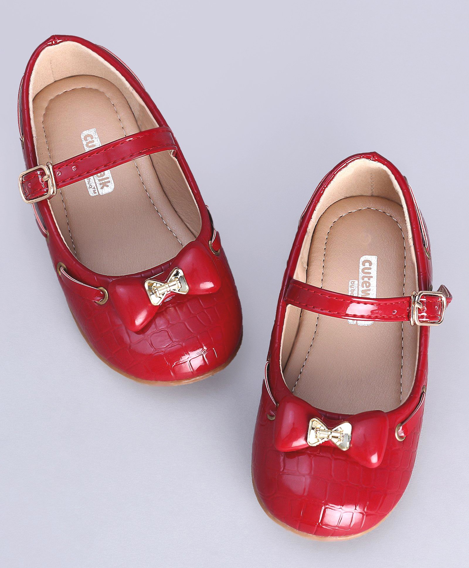 Cute Walk by Babyhug Party Wear Belly Shoes Bow Applique - Maroon-image-36