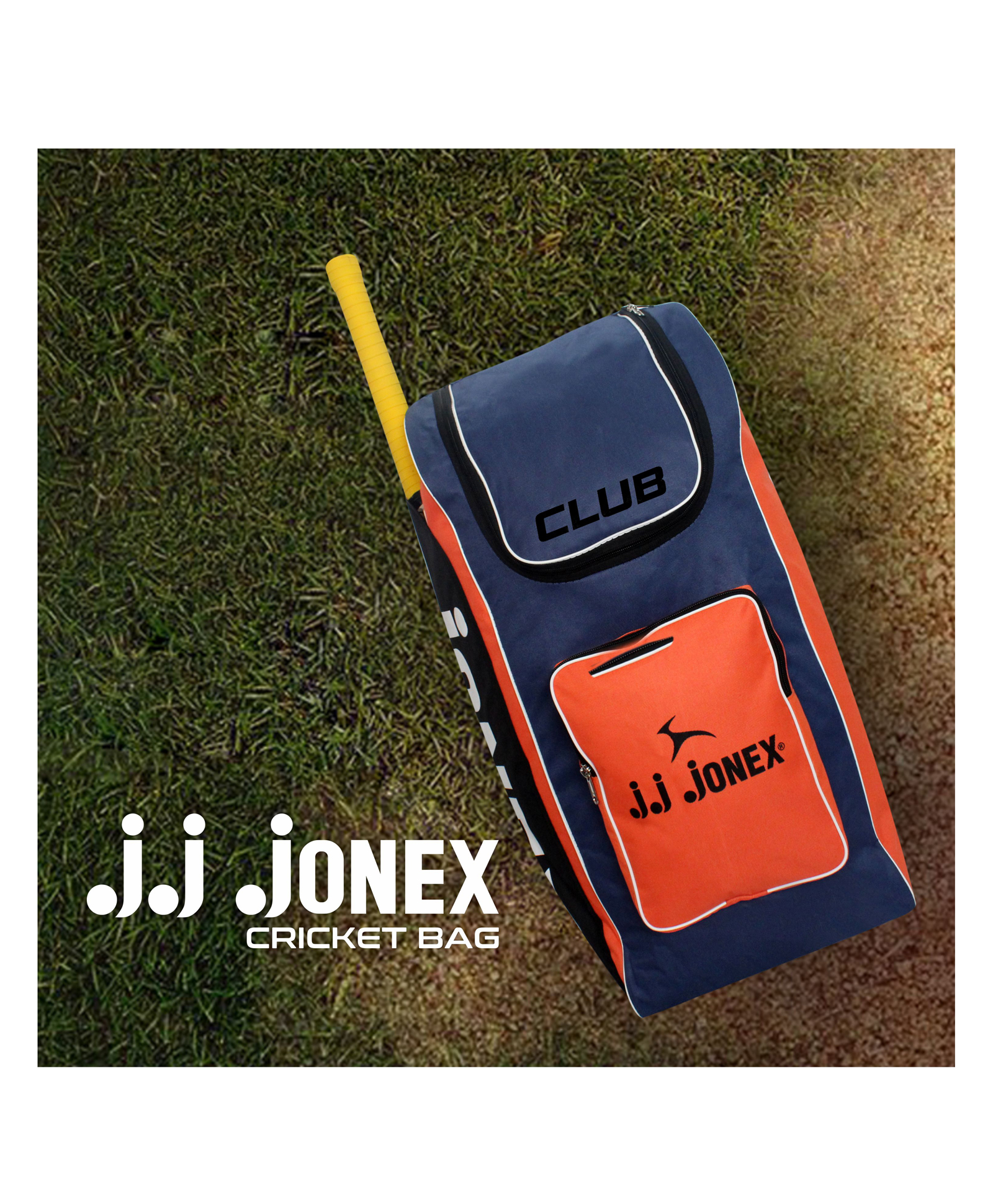 JJ Jonex Cricket Kit Bag Club for Beginners Backpack - Blue Orange-image-0