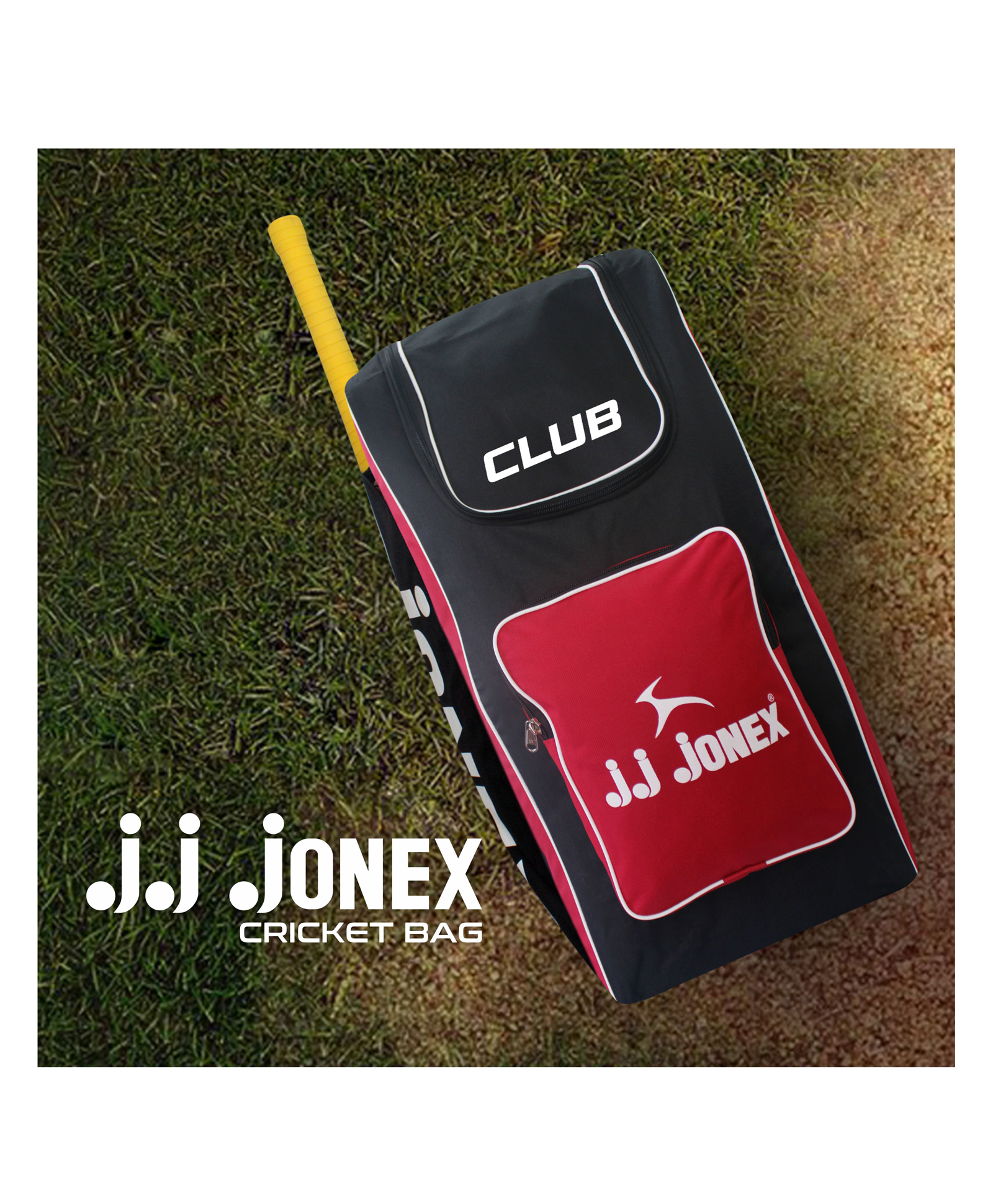 JJ Jonex Cricket Kit Bag Club for Beginners Backpack - Black Red-picture-14