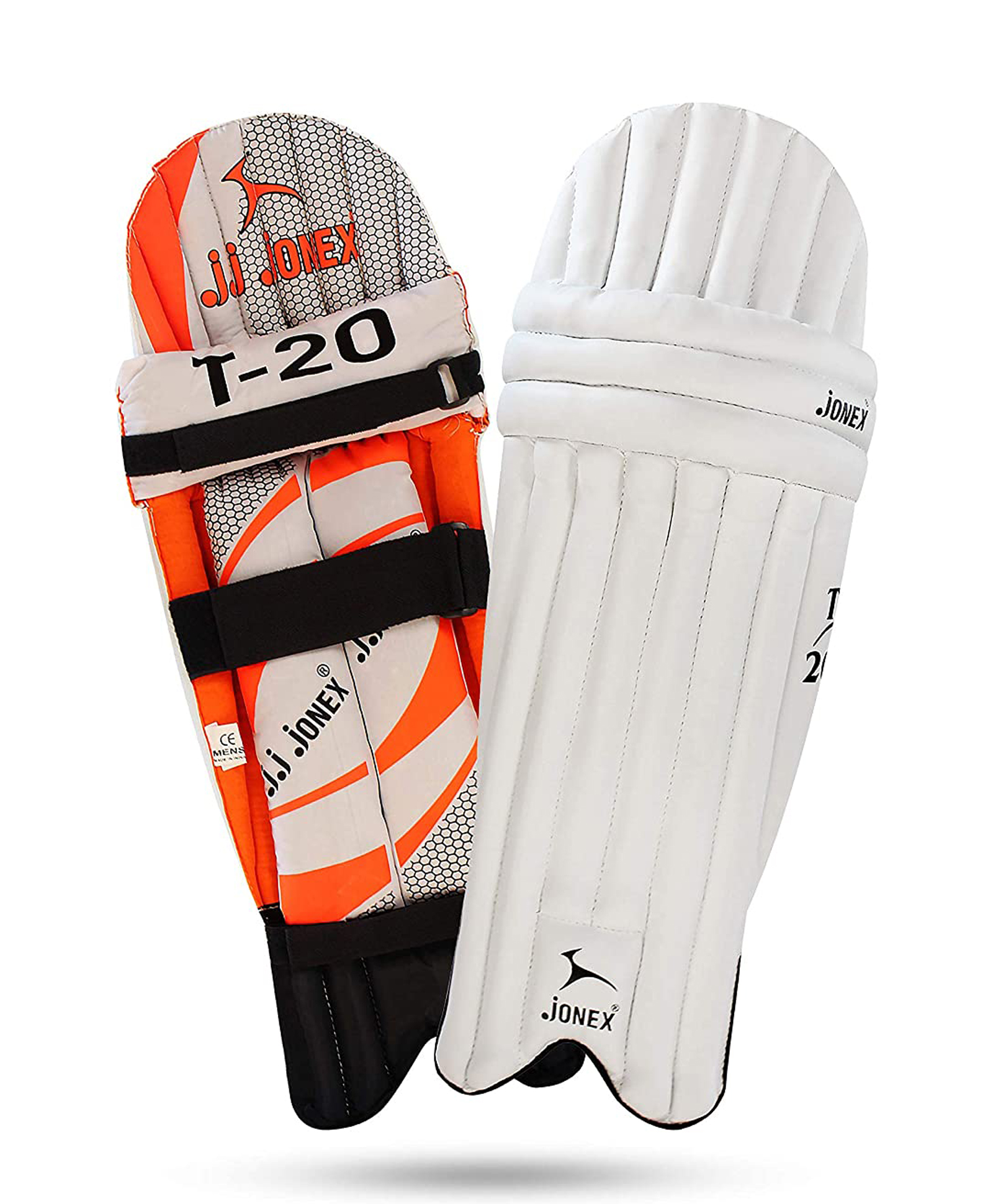 JJ Jonex Cricket Leg Guard T-20 - White Orange-image-44