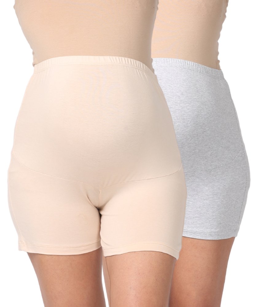 Morph Pack Of 2 Maternity Under Shorts - Beige & Grey-picture-20