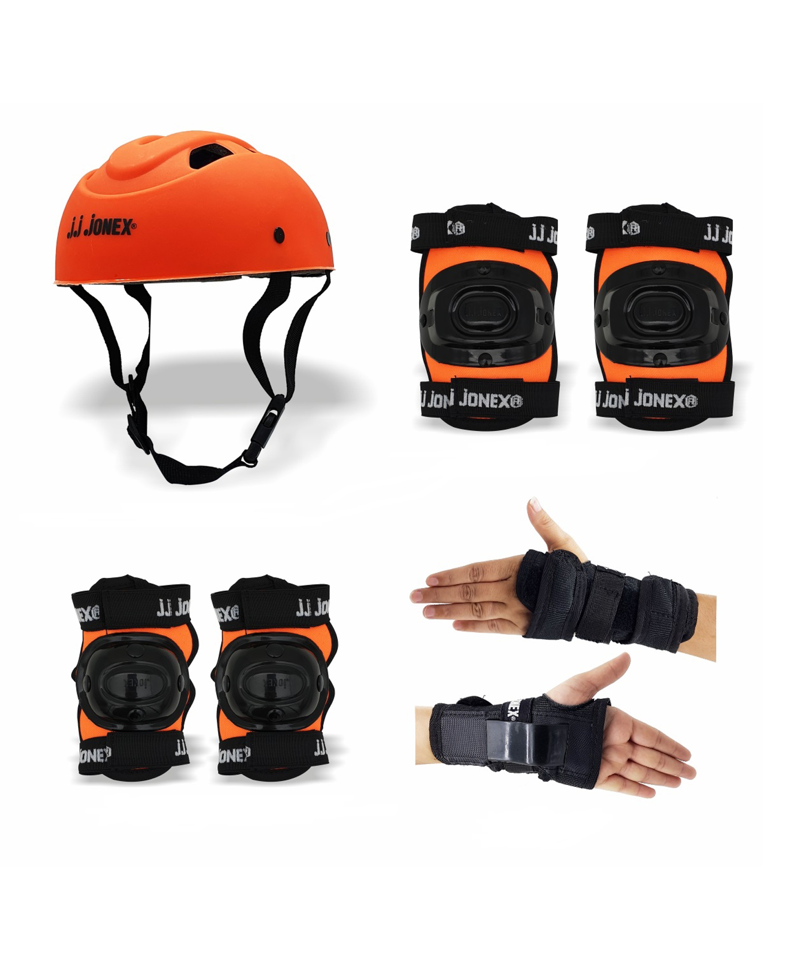 JJ Jonex Skating Protection Set Of 4  Large Size - Orange-image-27