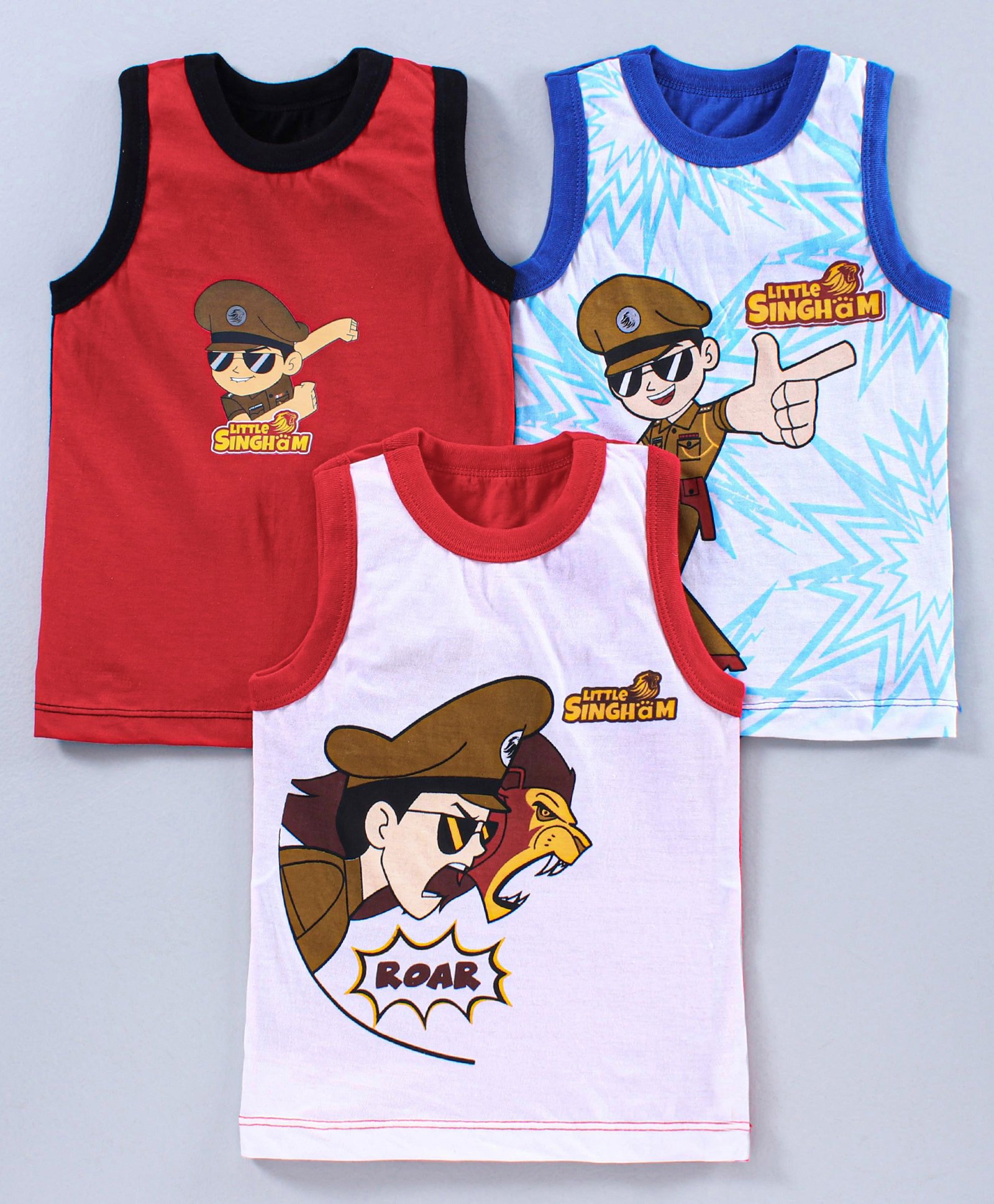 Bodycare Sleeveless Vest Pack of 3 Cartoon Graphics - Multicolor-picture-15