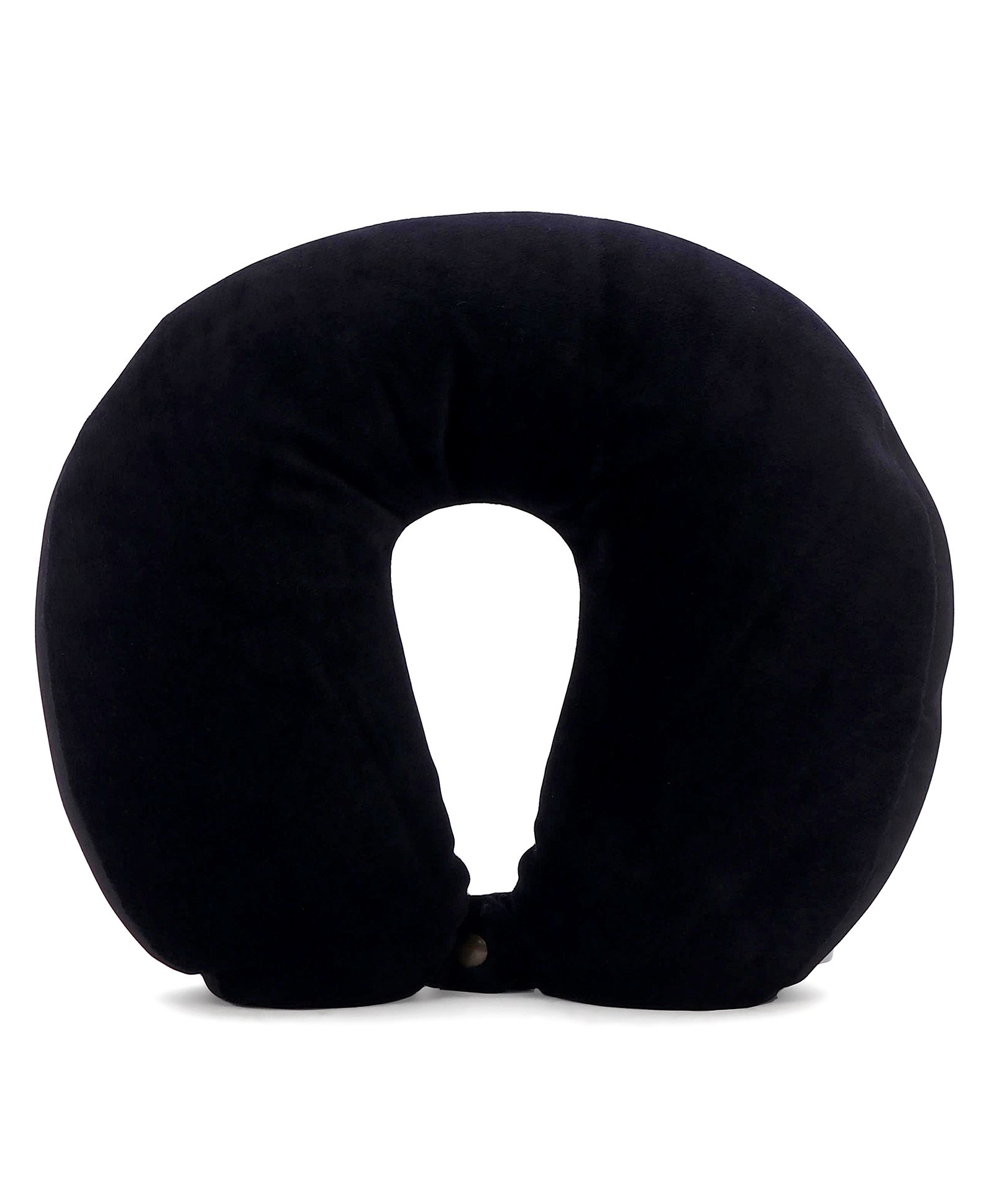 fab n funky U Shaped Neck Pillow with Microbeeds Stuffing - Plain Black-picture-17