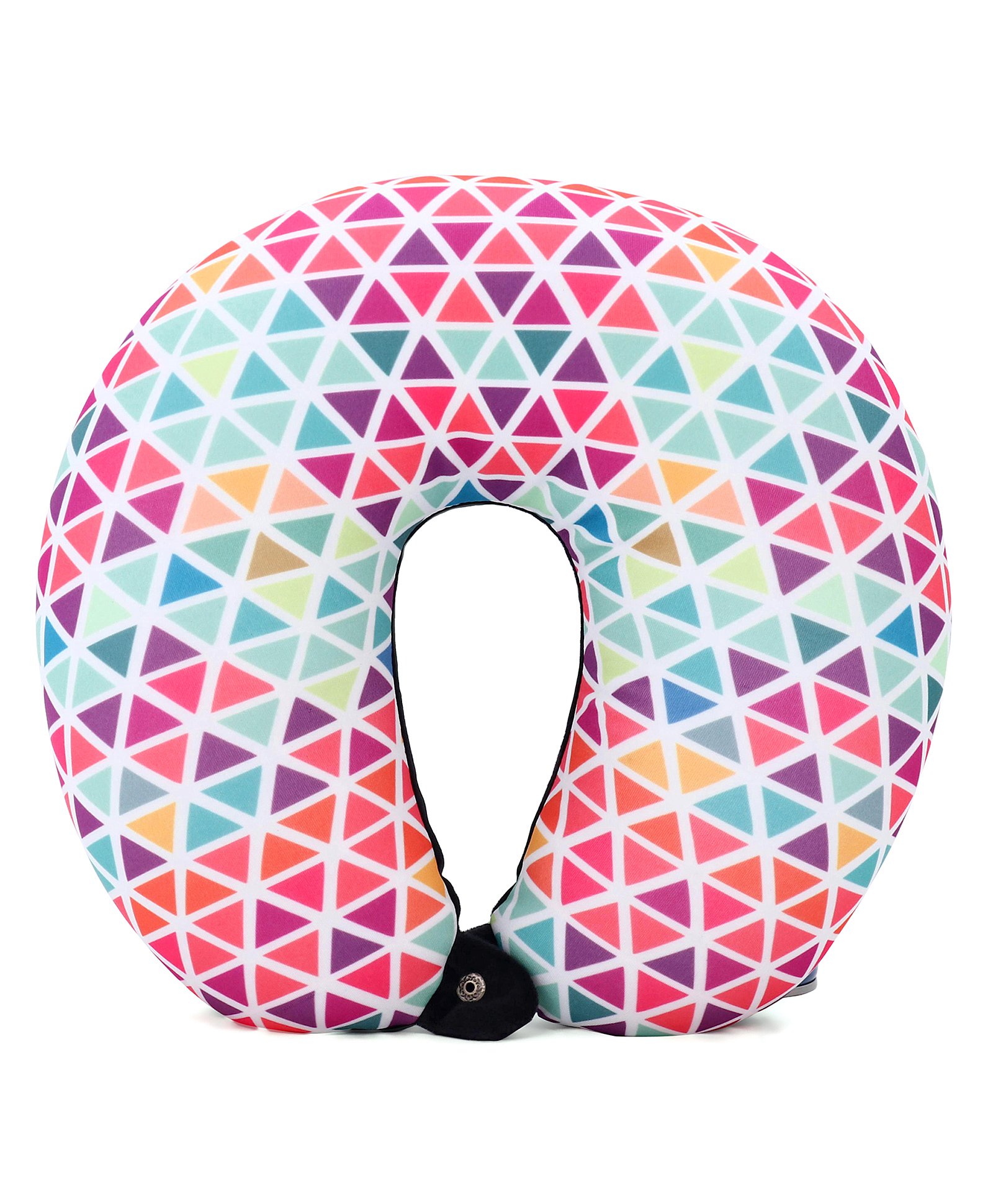 fab n funky U Shaped Neck Pillow With Microbeeds Stuffing Triangle Theme - Multicolor-picture-10