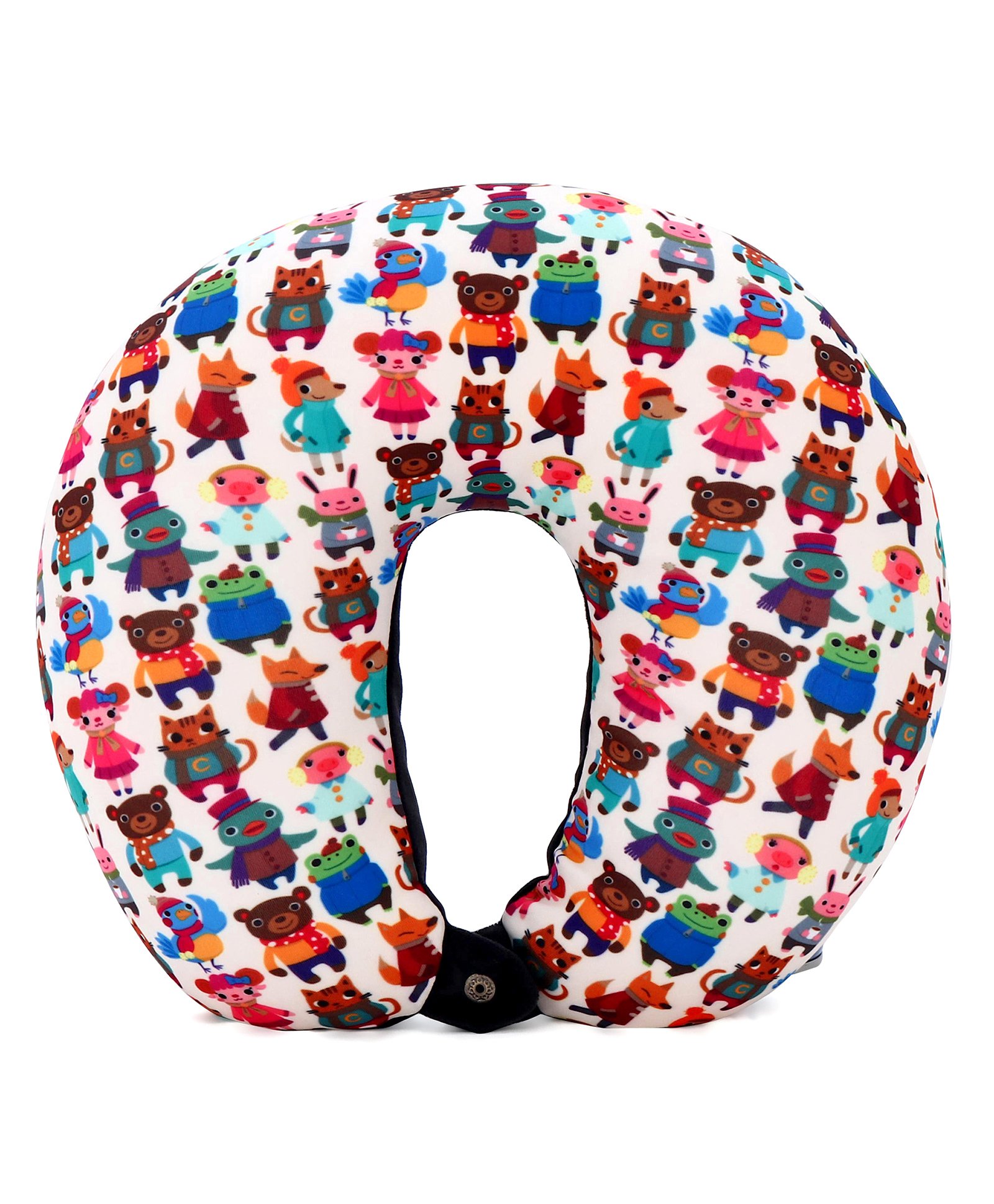 fab n funky U Shaped Neck Pillow with Microbeeds Stuffing Animal Theme - Multicolor-picture-24