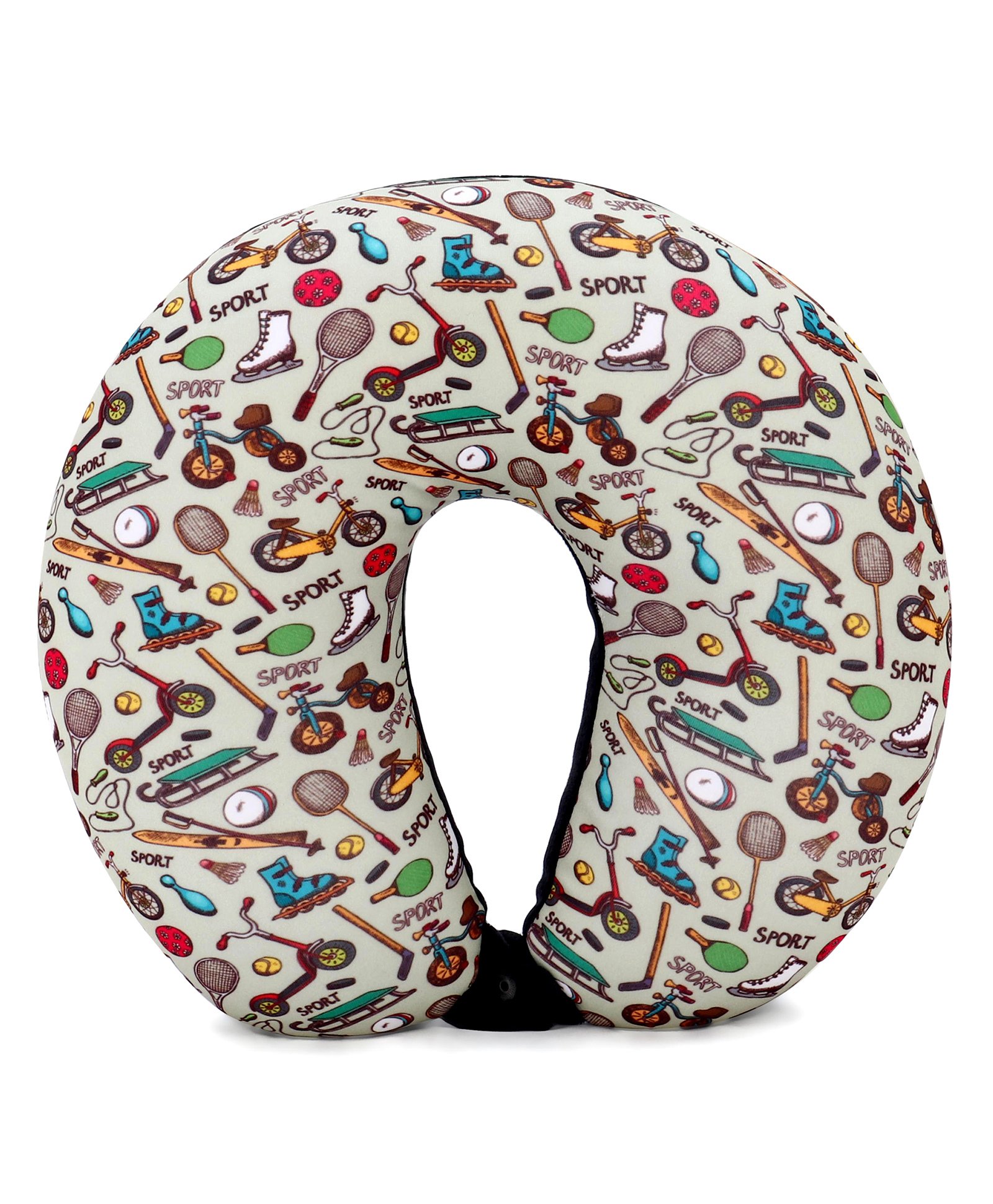 U Shaped Neck Pillow with Microbeeds Stuffing Sports Theme - Multicolor-image-17