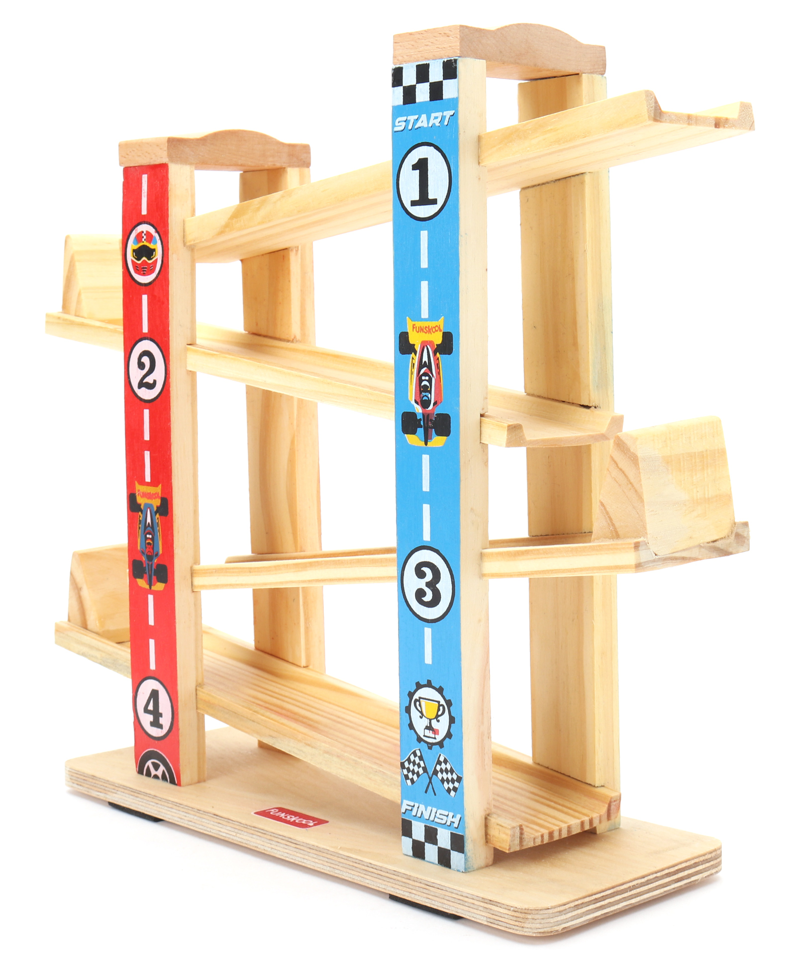 Giggles Wooden Ramp Racer Multicolour - 3 cars-picture-20