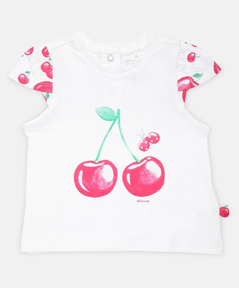 Chicoo Short Sleeves T-Shirt Printed - White-image-20