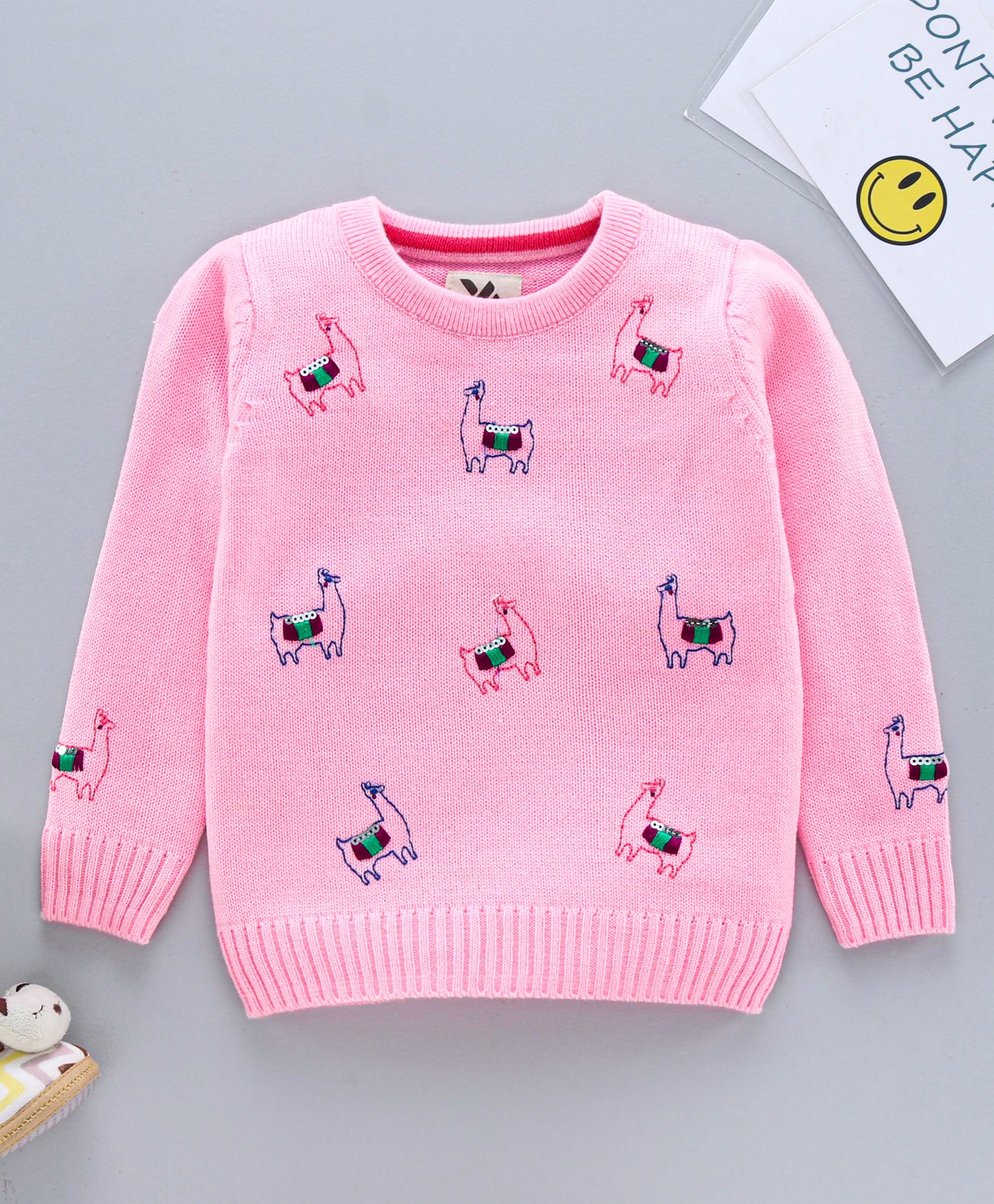 Yellow Apple Full Sleeves Sweater Cable Knit - Peach-image-29