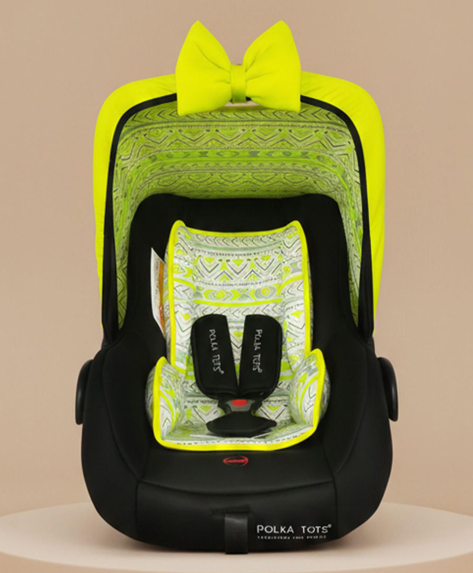POLKA TOTS 5-in-1 Baby Car Seat Carry Cot with Canopy Feeding Seat 0 to 15 Months - Green-image-47