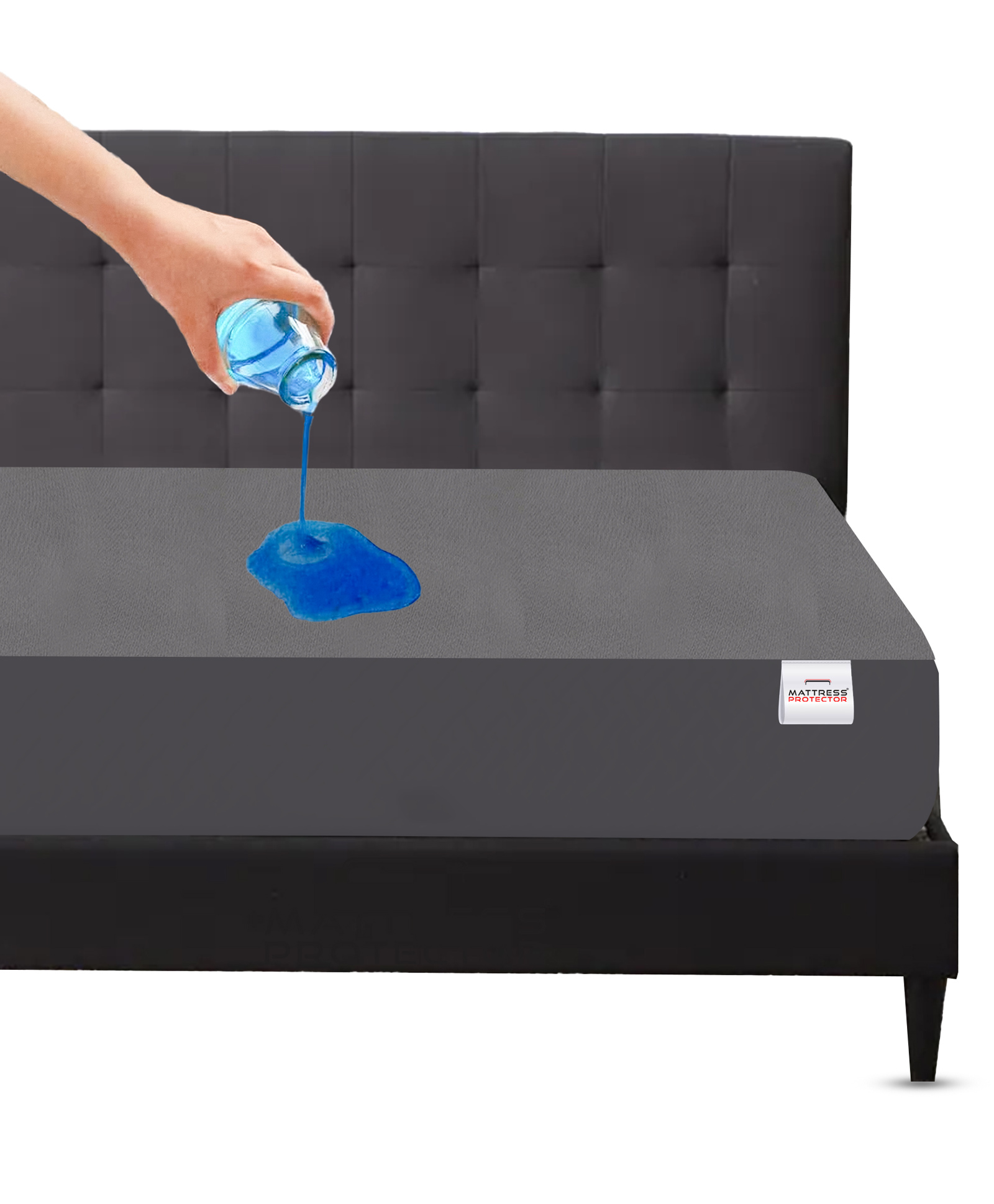 Mattress Protector Water Proof  Breathable Hand & Machine Washable Fitted elastic band- 72 x 36 Inch - Water Resistant Ultra Soft Bed Cover Single Bed - (Grey)-picture-27