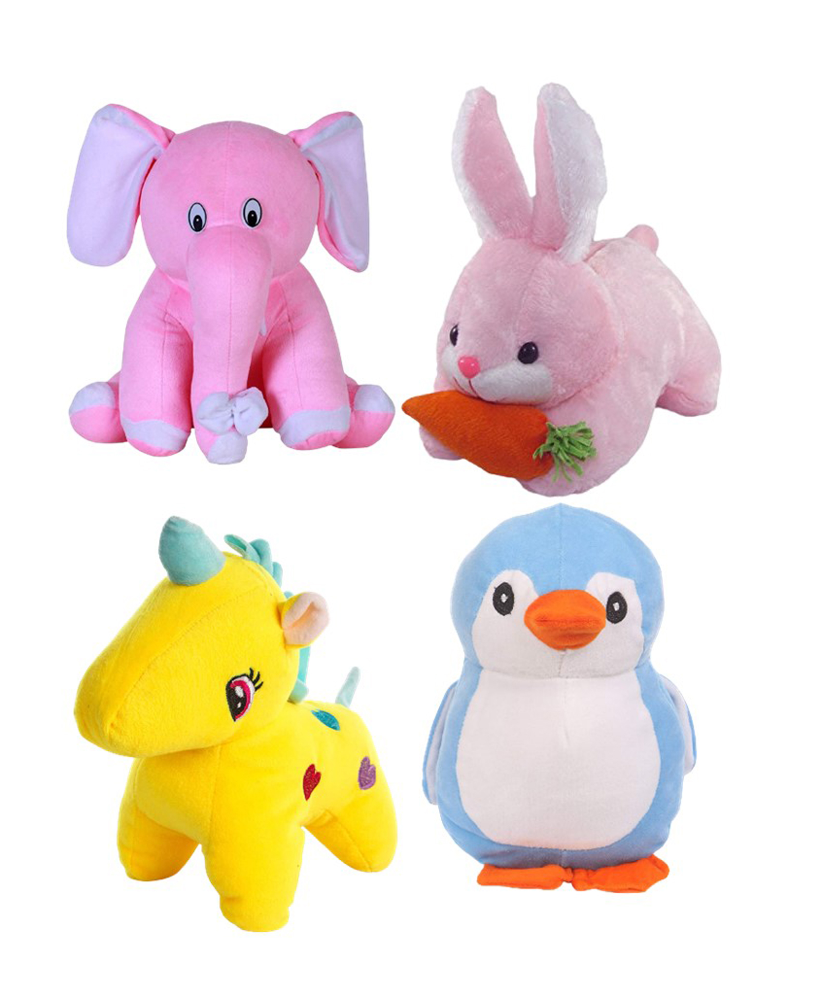 Deals India Combo of 4 Super Soft Plush Toys Multicolor - Height 25 cm  Online India, Buy Soft Toys for (3-8 Years) at  - 9629680