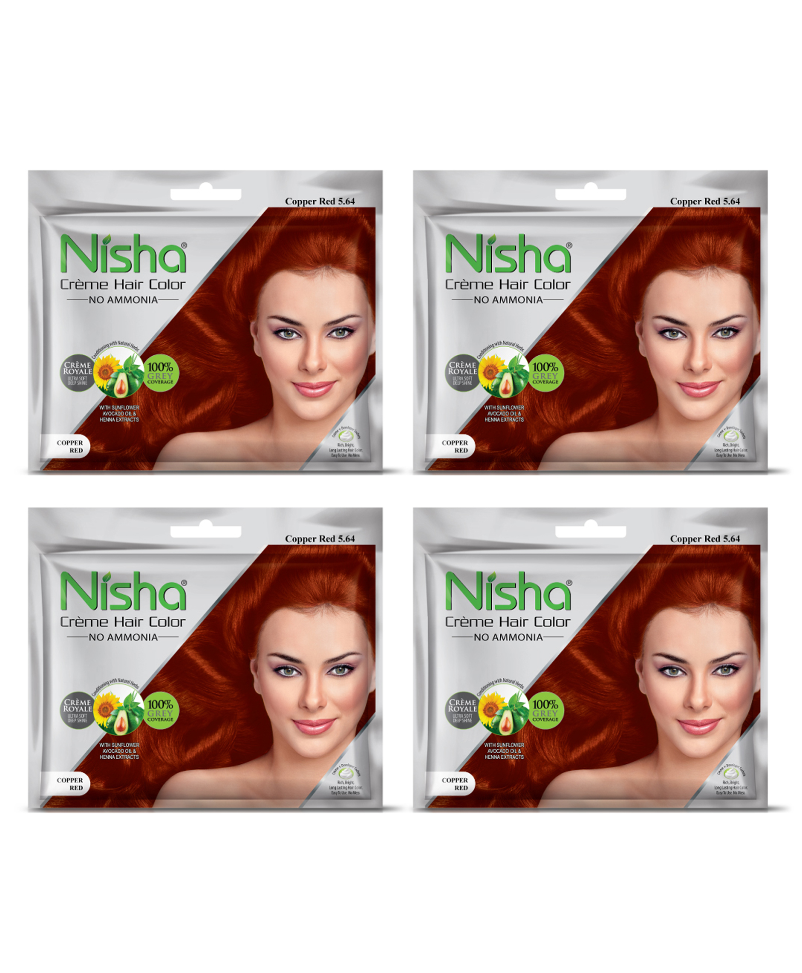 Nisha Crème Pouch Hair Color Copper Red - 40 gm (Pack of 4) Online in  India, Buy at Best Price from  - 9634548