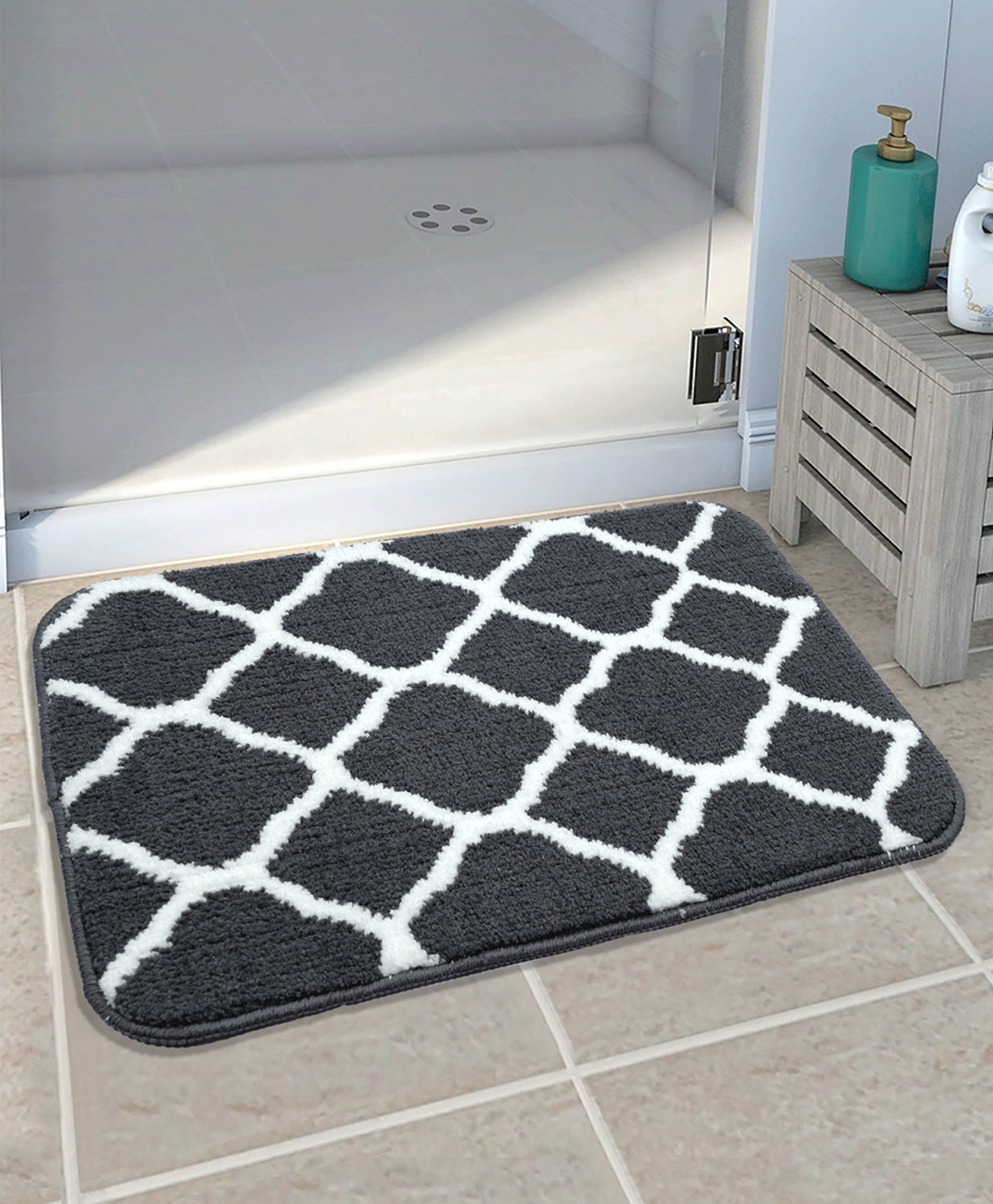 Saral Home Microfiber Anti Skid Bathmat - Grey-picture-21