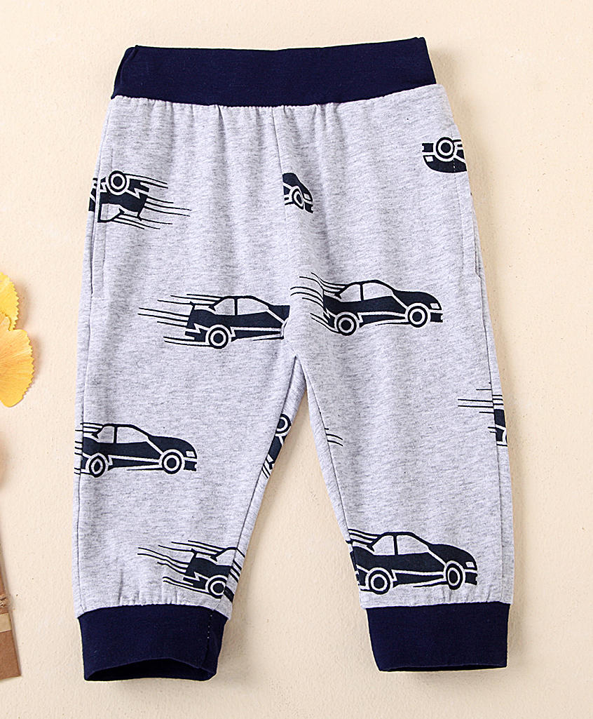 Kookie Kids Full Length Lounge Pants with Car Print - Grey-image-47