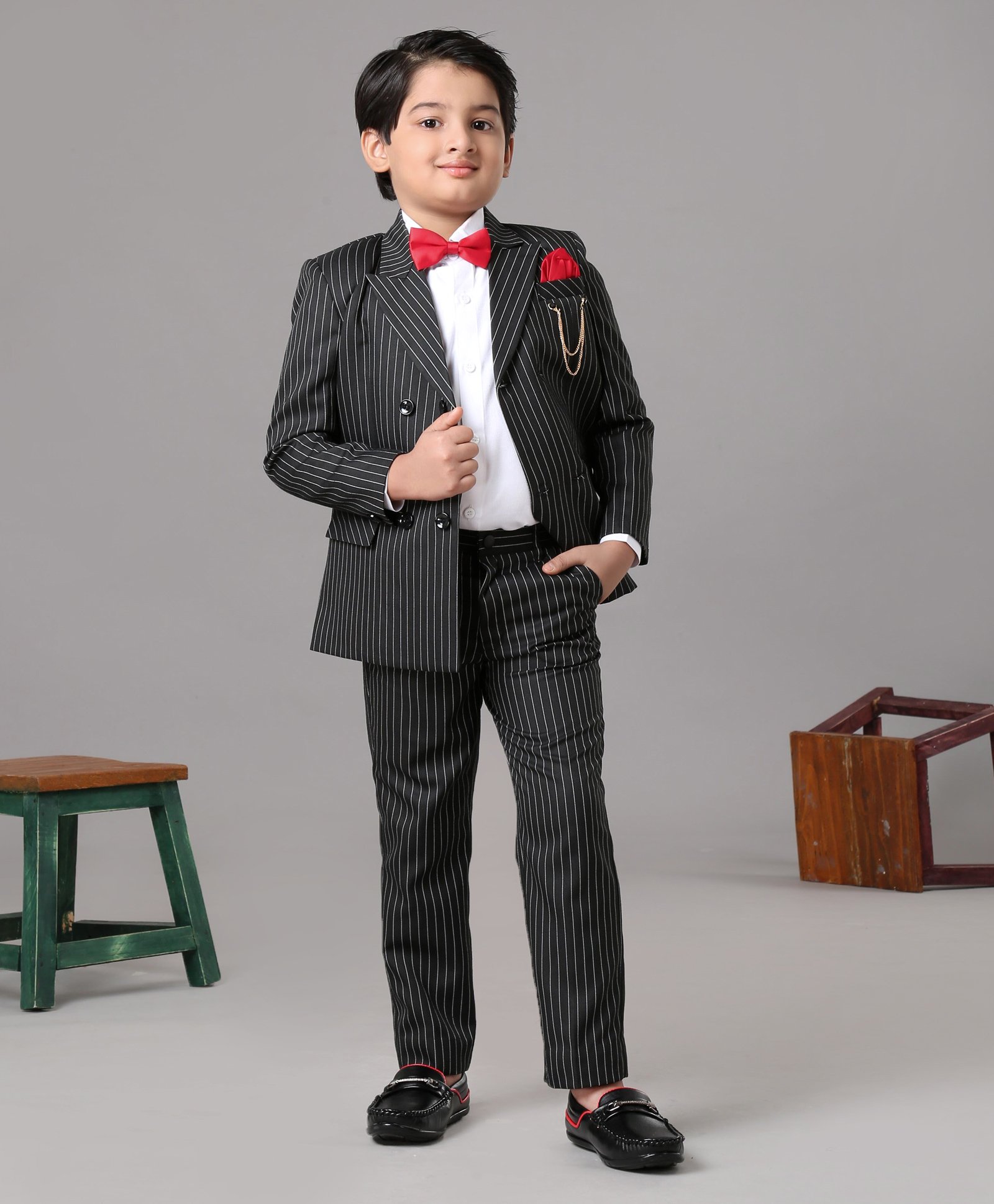 Robo Fry Full Sleeves Party Suit Solid Color - Black-picture-24