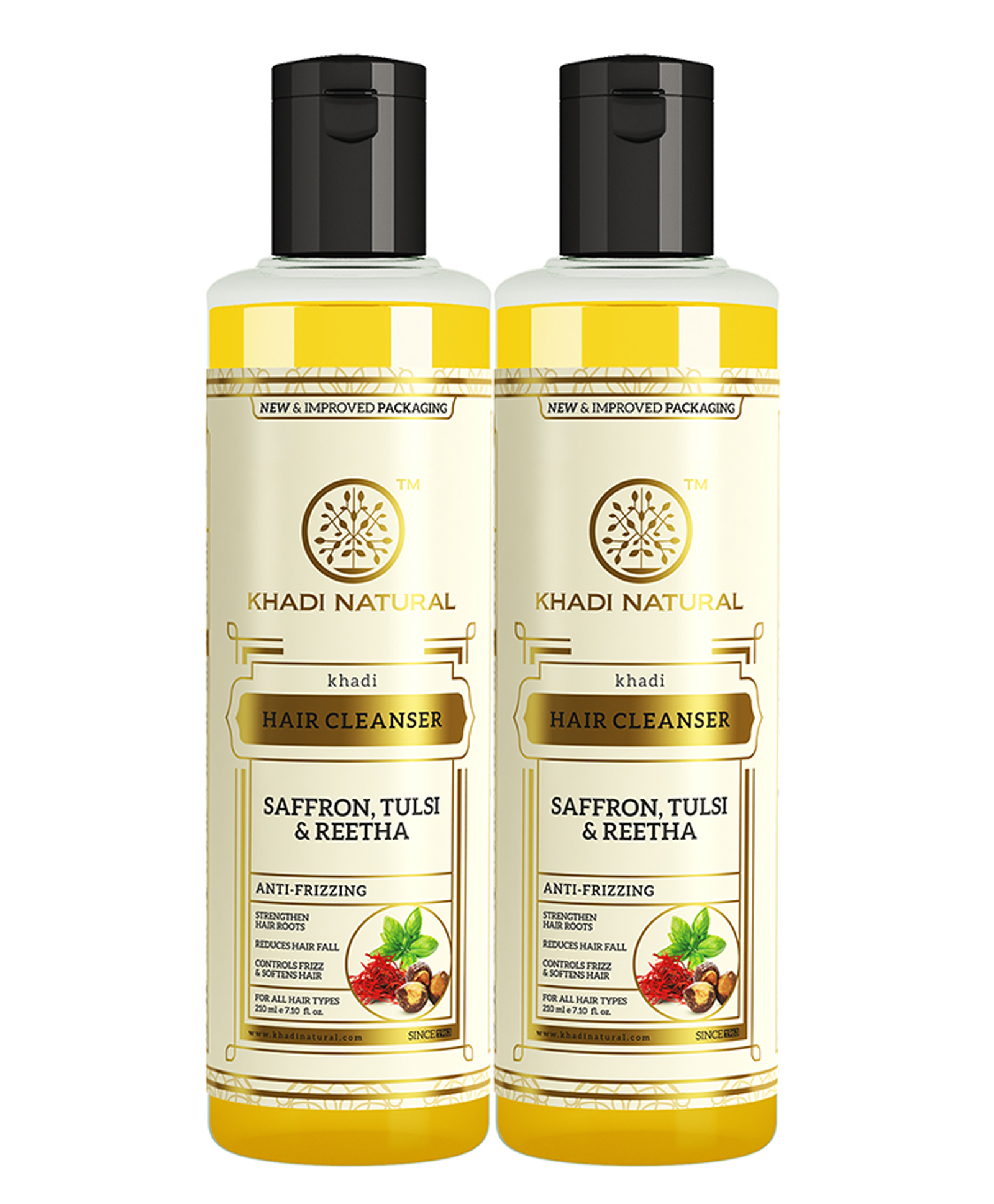 Khadi Natural Saffron Tulsi & Reetha Hair Cleanser Set of 2 - 210 ml Each  Online in India, Buy at Best Price from  - 9665668