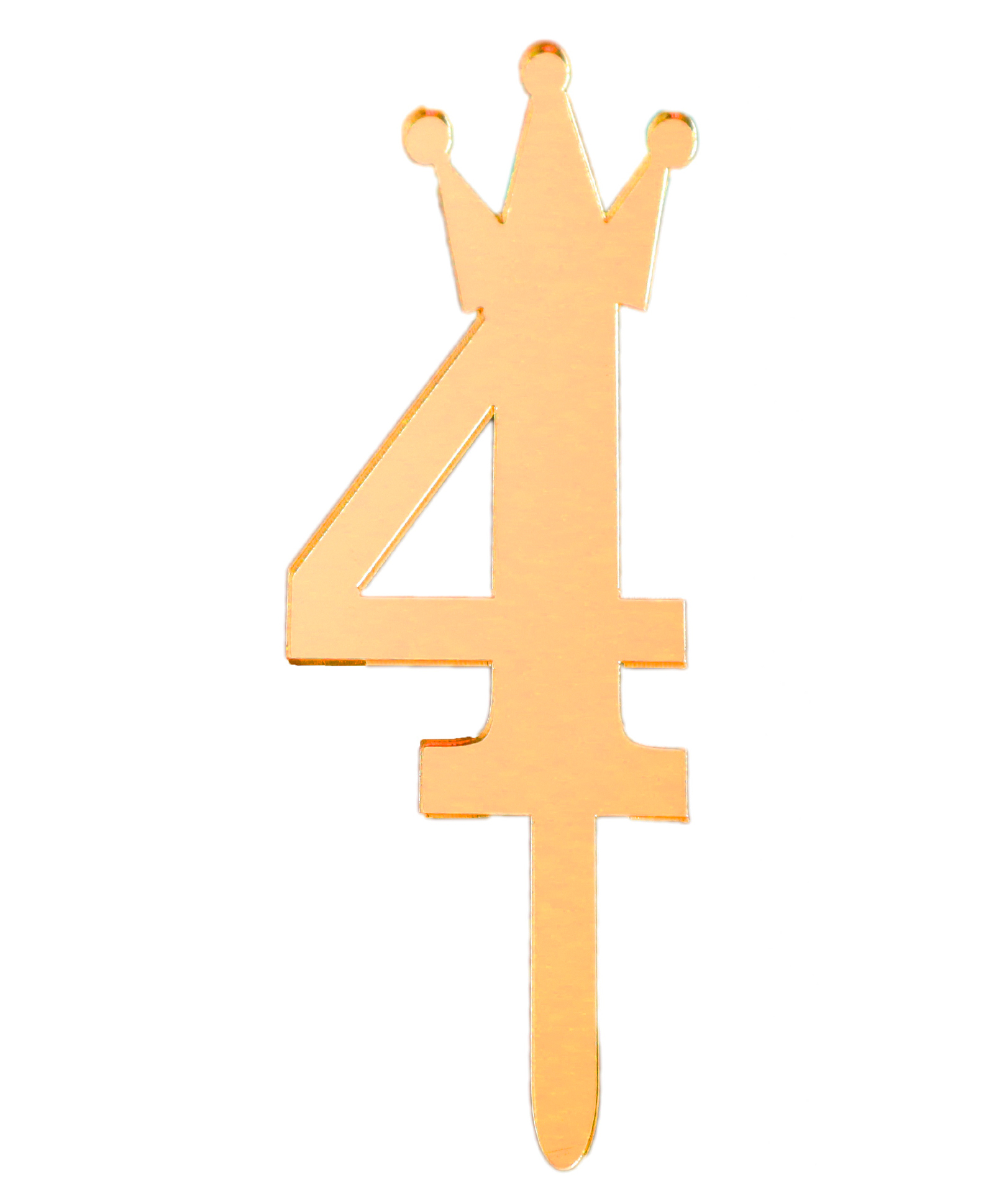 Shopping Time Acrylic Shiny Number 4 Cake Topper - Golden-image-7