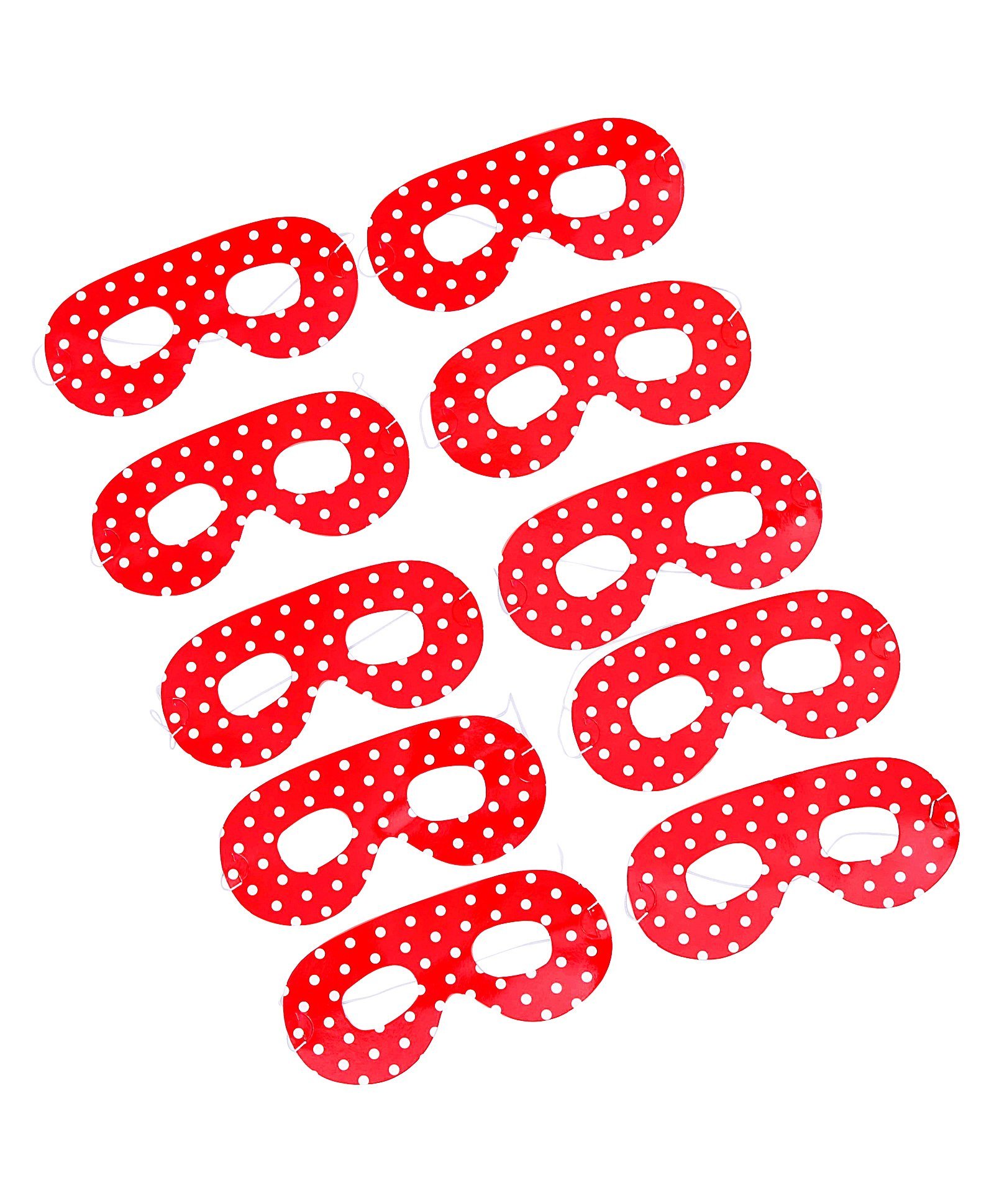 Karmallys Polka Dot Print Eye Masks Pack of 10 - Red-image-46
