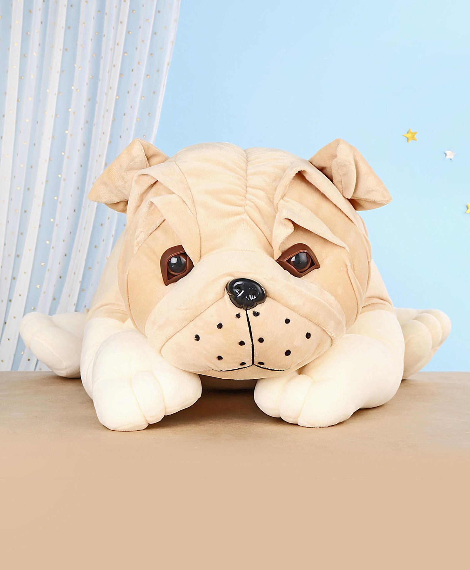 Toytales Bull Dog Soft Toy Light Brown - Length 75 cm-image-23