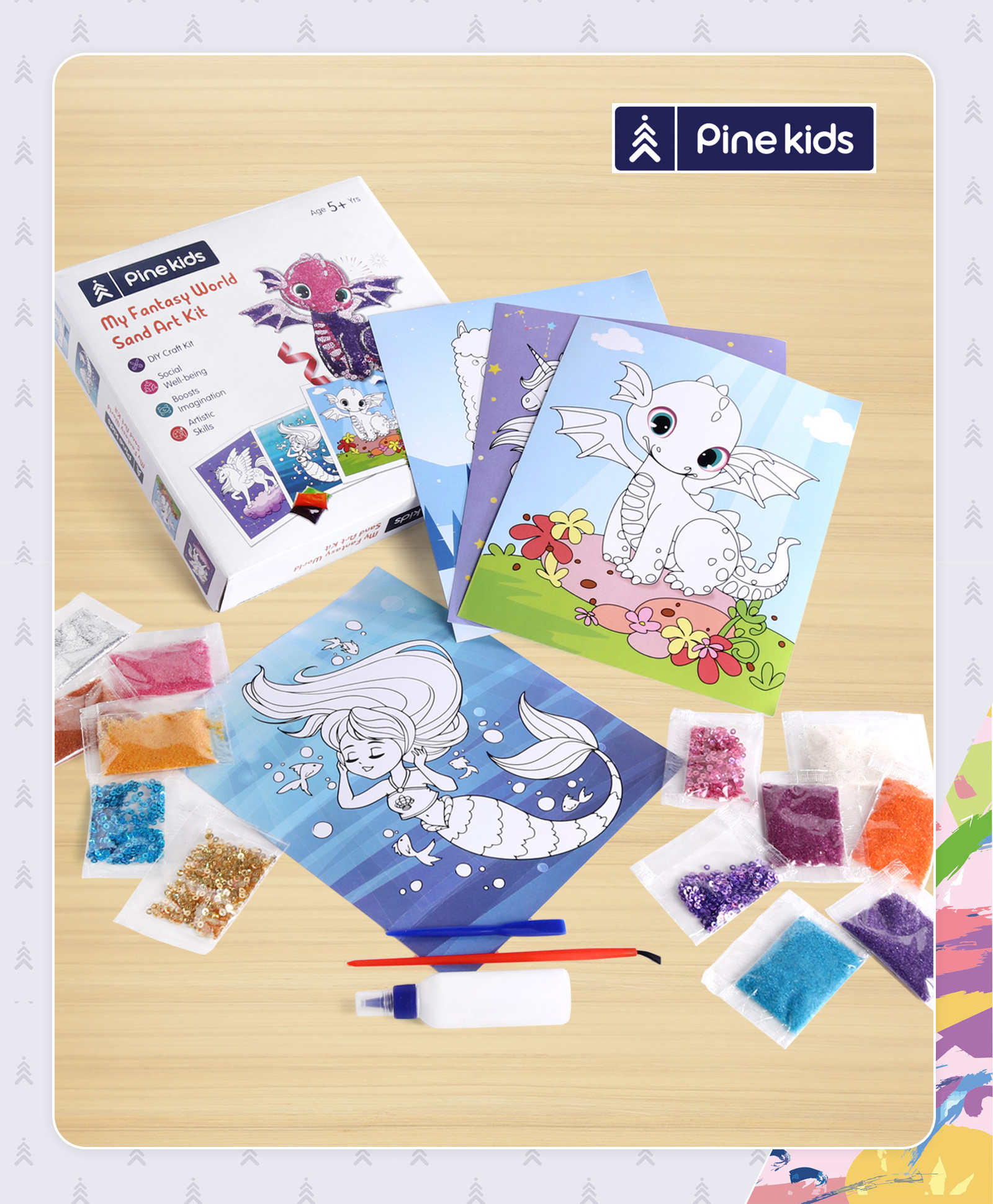 Pine Kids My Fantasy World Sand Art Kit - Multicolour