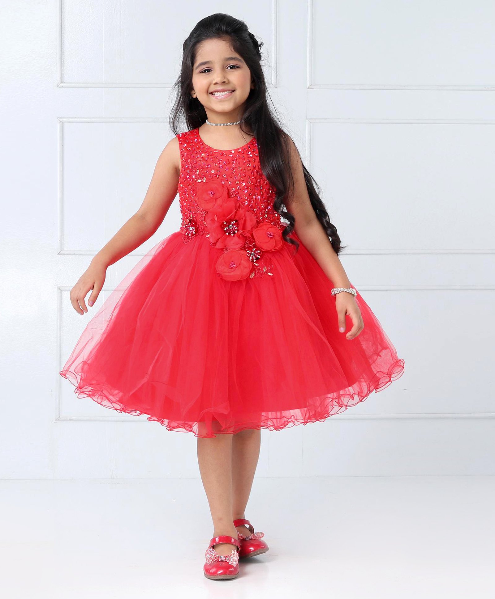 Mark & Mia Sleeveless Party Frock - Red-image-49