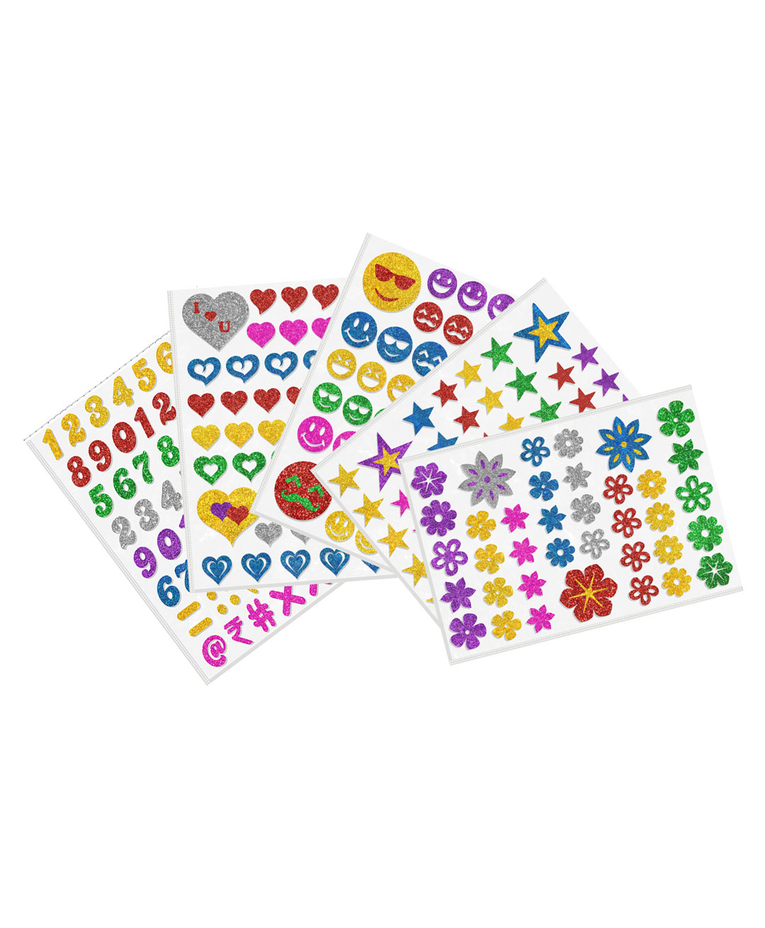 Funcart Glitter Foam Self Adhesive Sticker Pack of 5 - Multicolor-image-2