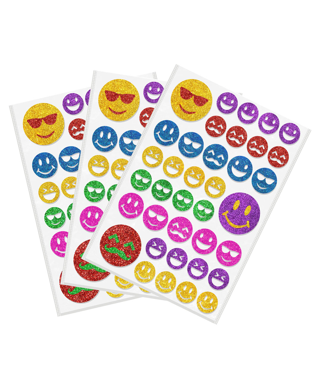 Funcart Smiley Stickers Pack of 3 - Multicolor-image-41