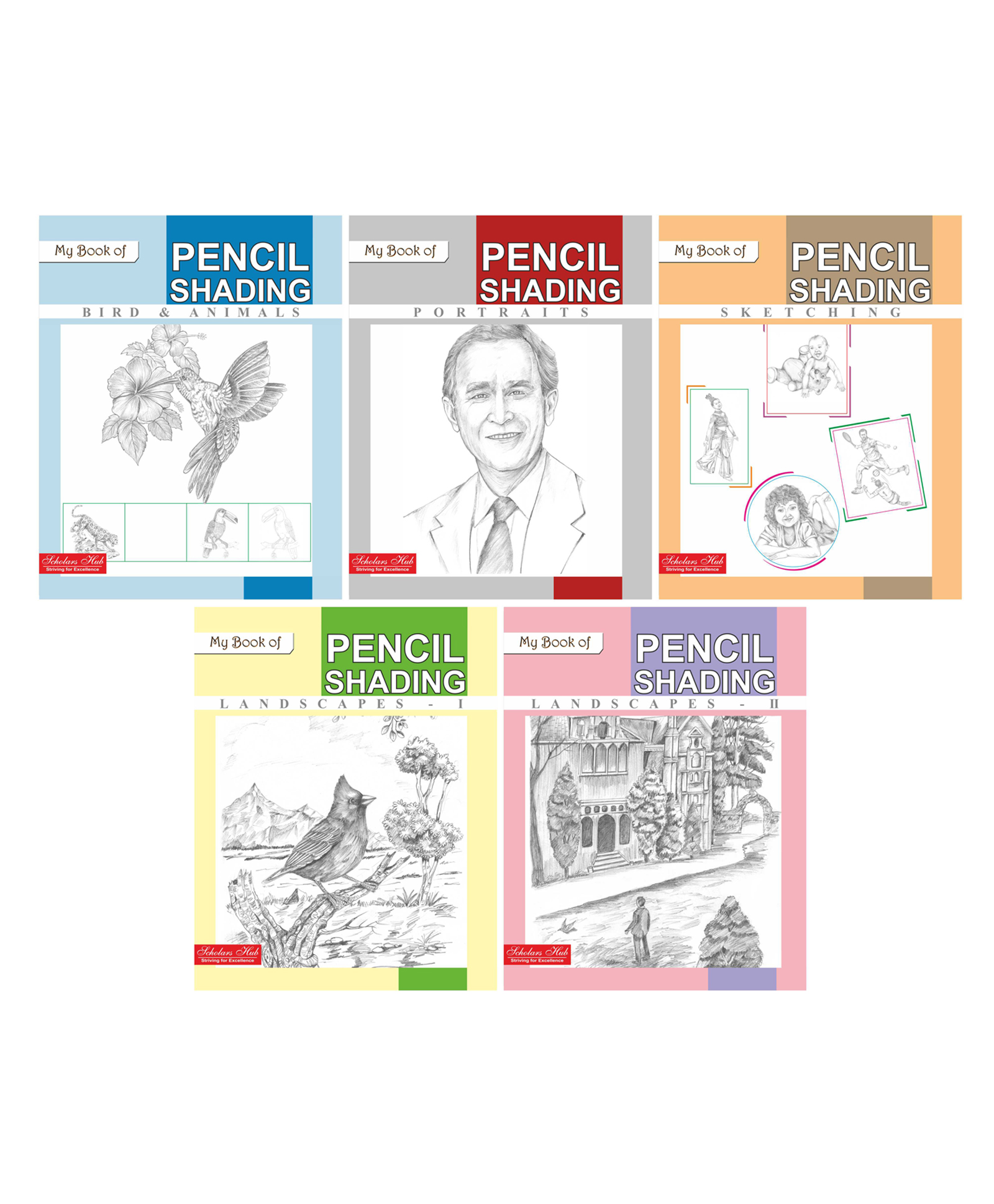scholars hub My Book of Pencil Shading Book Pack of 5 - English-picture-17
