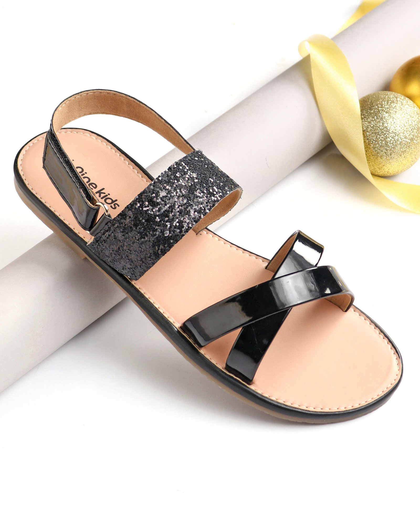Pine Kids Party Wear Sandals - Black-picture-36