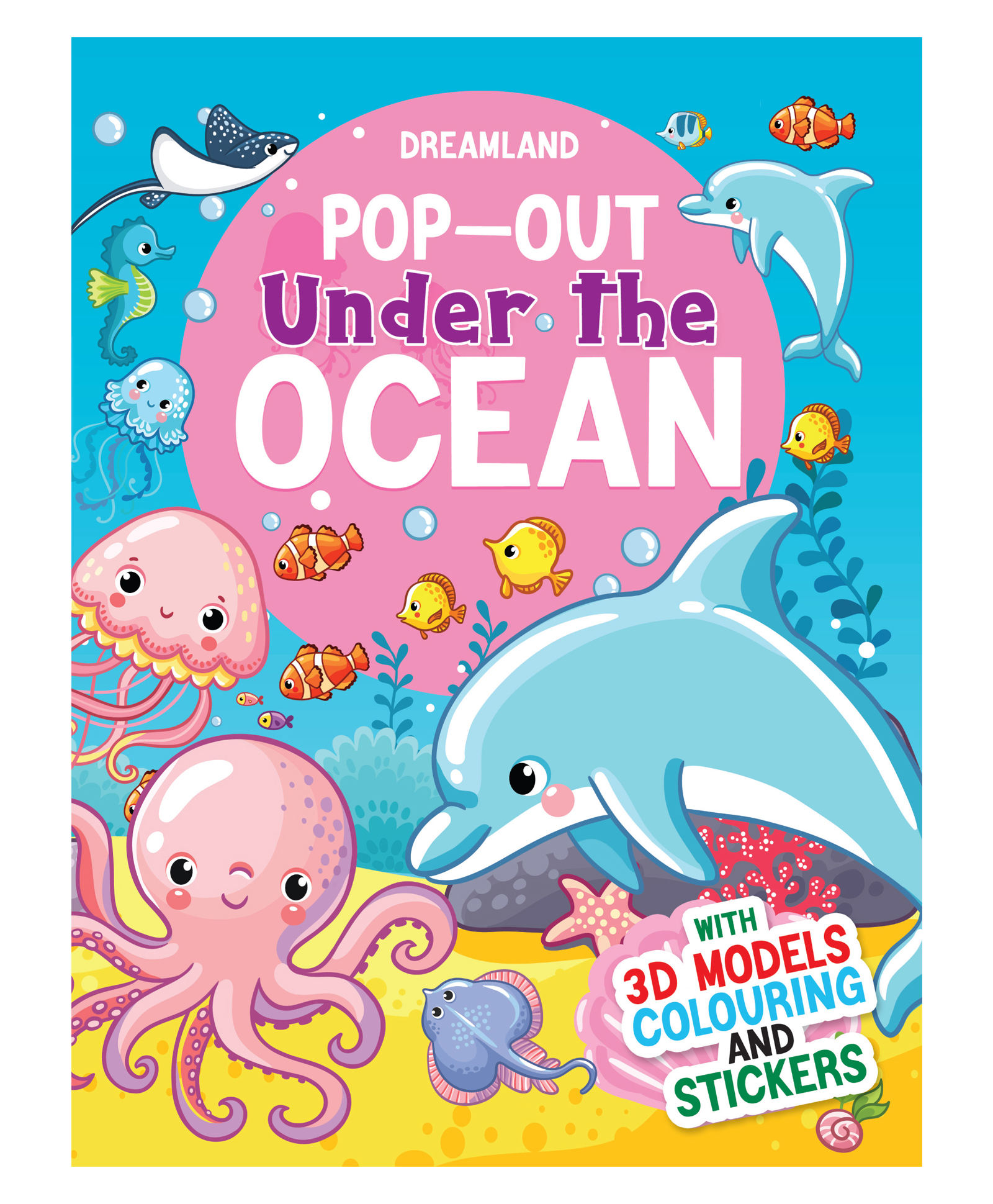 Dreamland Under the Ocean - Pop-Out Book with 3D Models Colouring and Stickers for Children-image-28