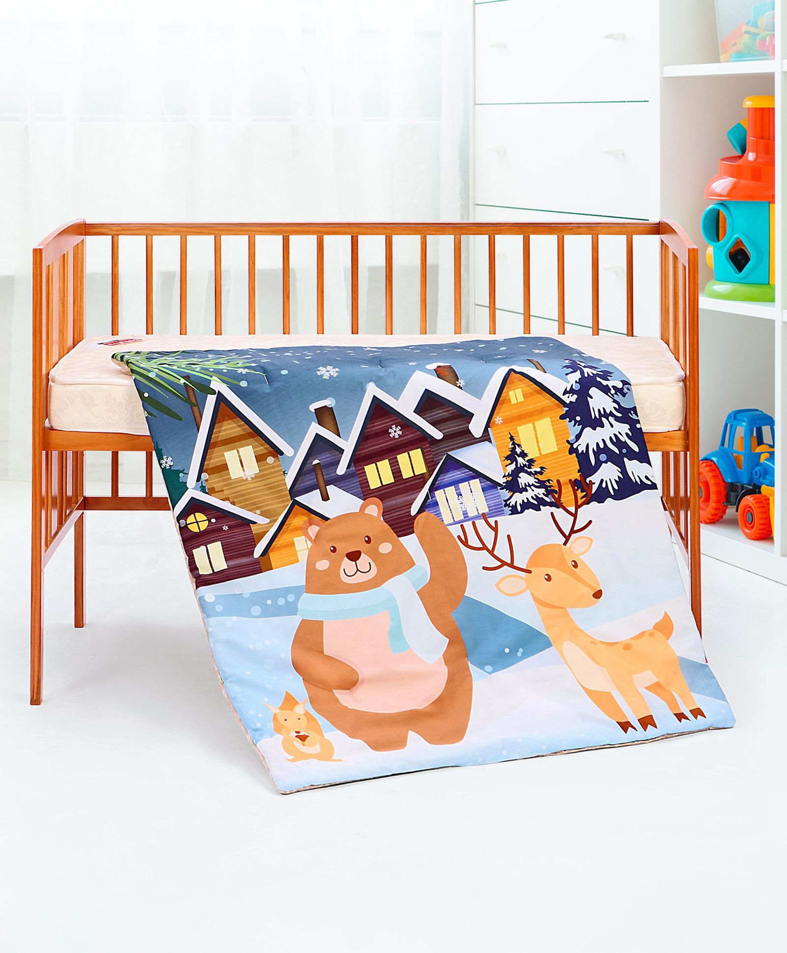 Babyhug Cotton Quilt Snow Bear Theme - Multicolor-picture-13