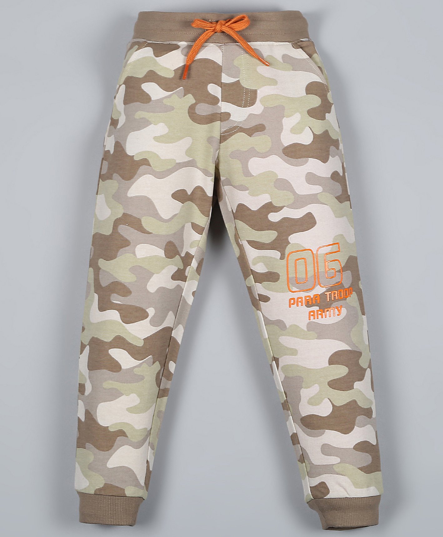 Plum Tree Full Sleeves Camouflage Print Joggers - Beige-picture-29