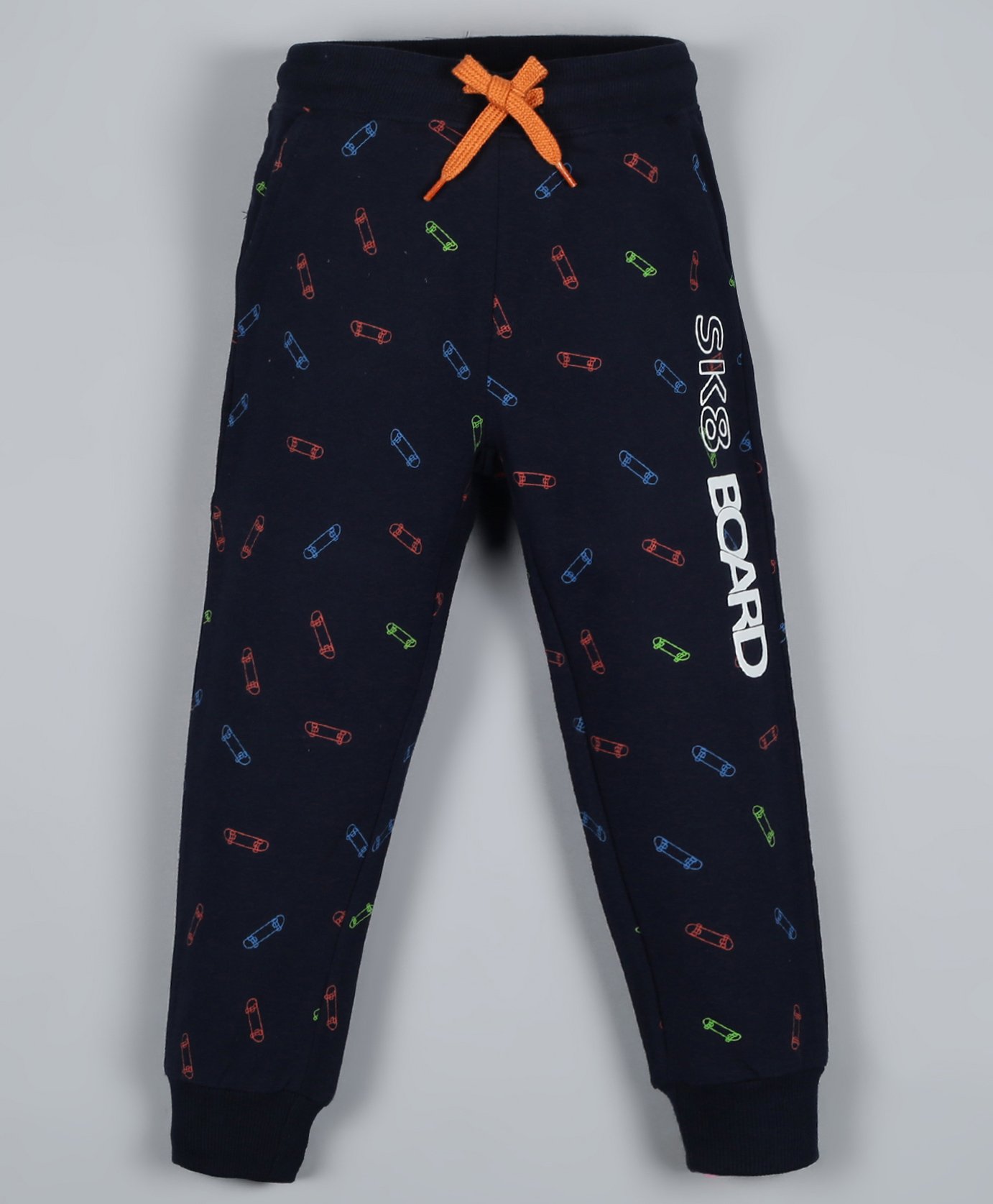 Plum Tree Full Length Skater Print Joggers - Navy Blue-picture-10