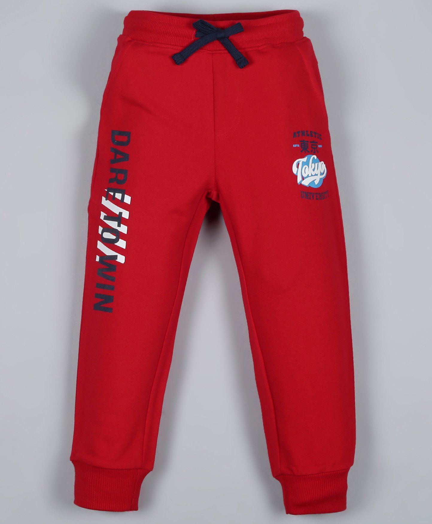 Plum Tree Full Length Text Print Joggers - Red-picture-11