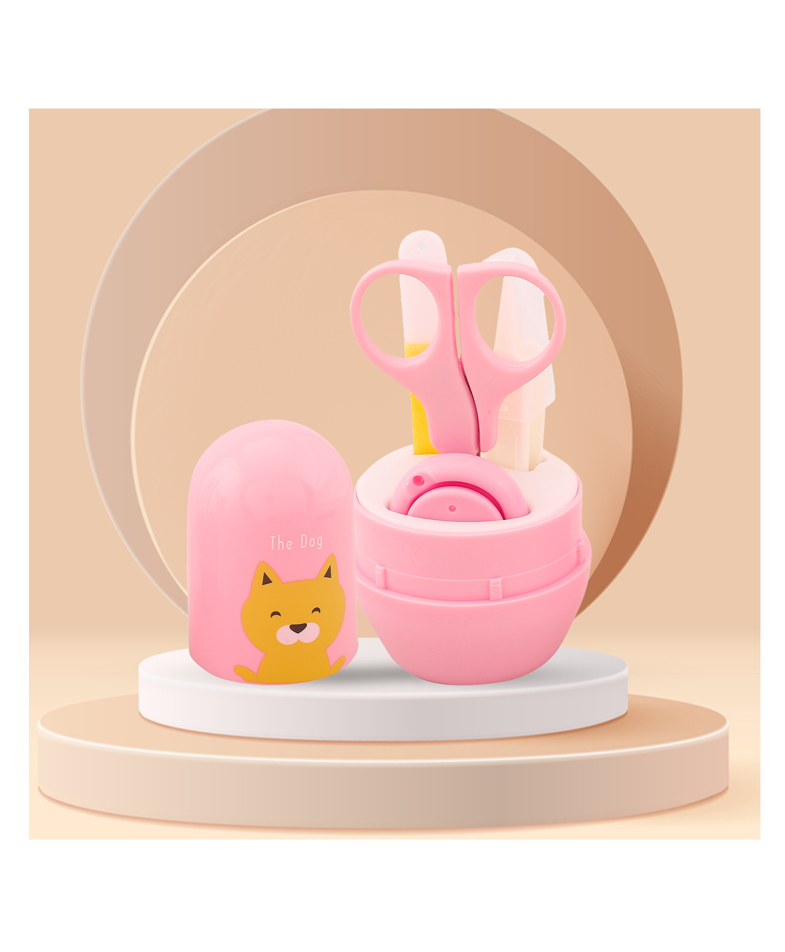 Baby Moo Sleepy Puppy Nail Clipper Set - Pink-picture-42