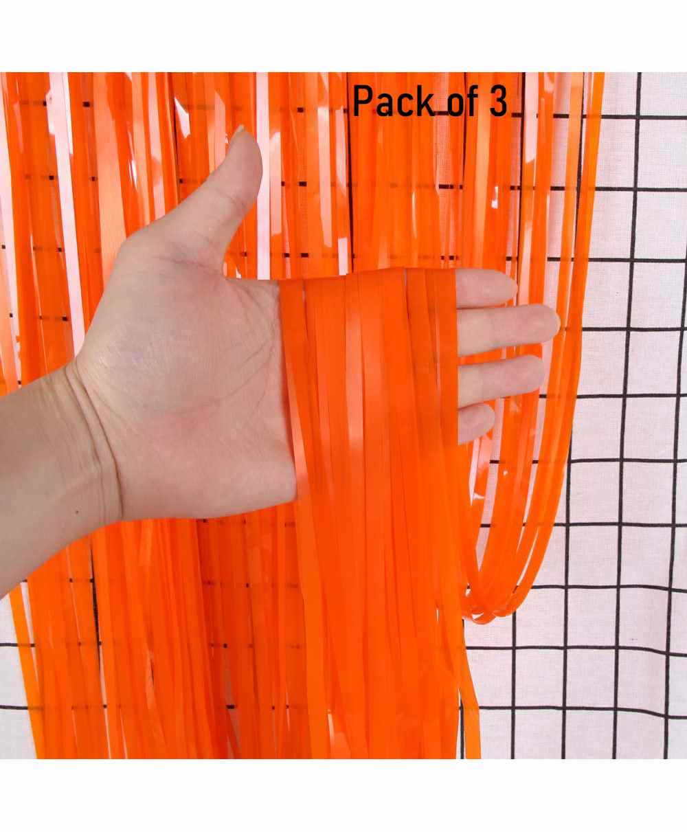 Party Anthem Pastel Fringe Curtain Orange - Pack of 3-image-31