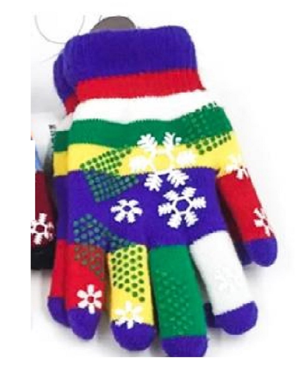 Flaunt Chic Striped Gloves - Blue