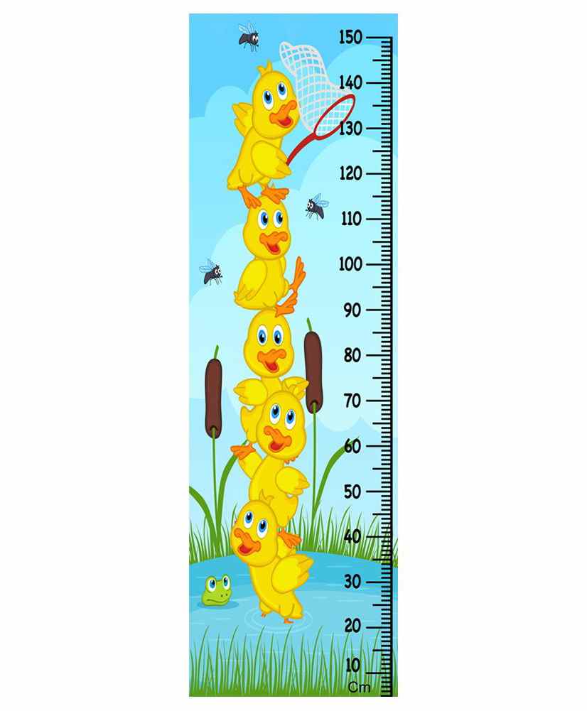 WENS Jungle Duck Print Height Measurement Wall Sticker - Blue-picture-26