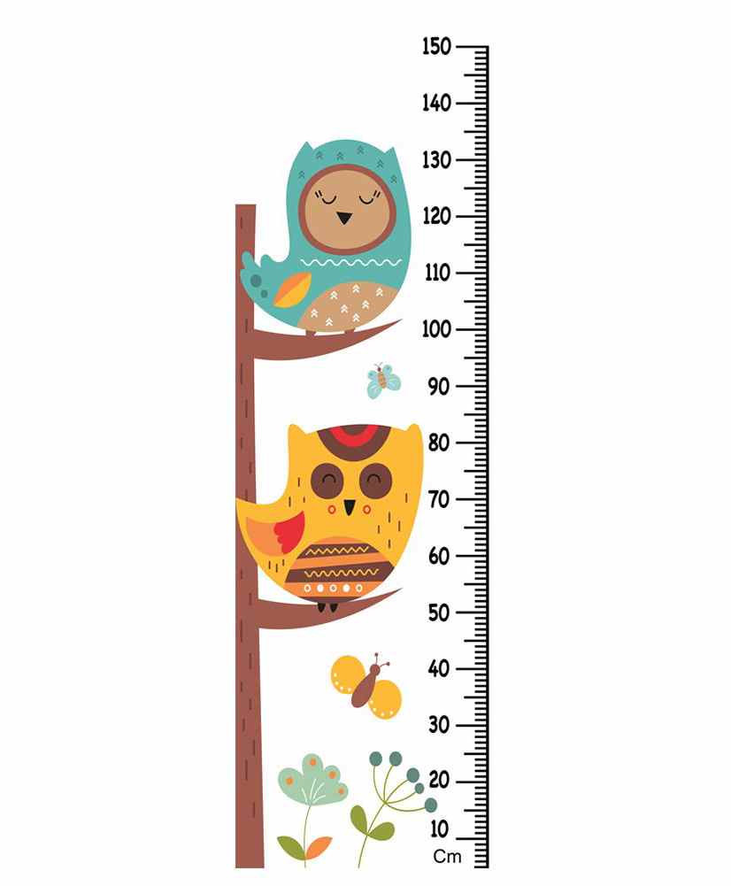 WENS Sleepy Owls Wall Height Chart - Multicolor-image-24