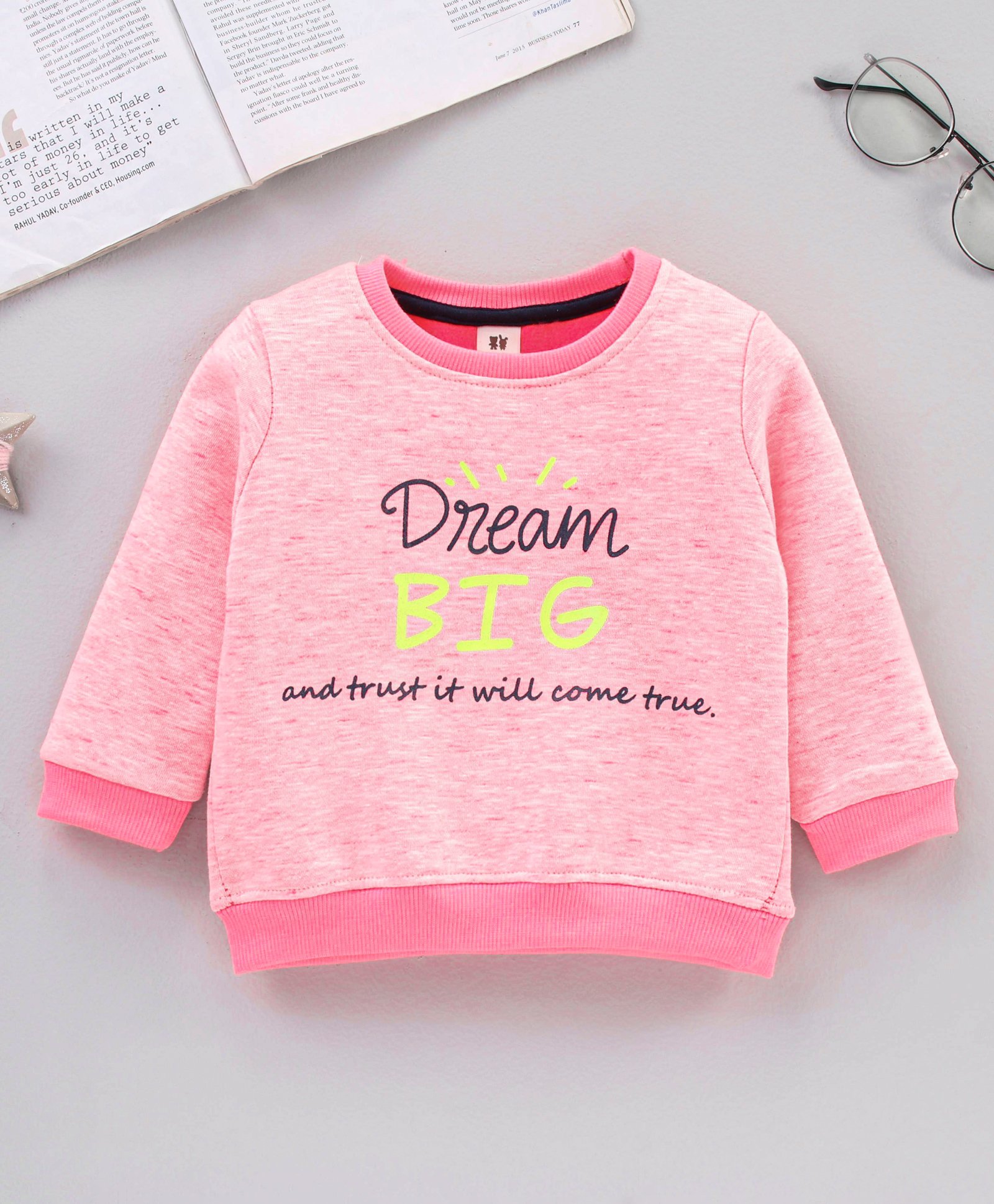 ToffyHouse Full Sleeves Sweatshirt Text Print - Pink-image-17