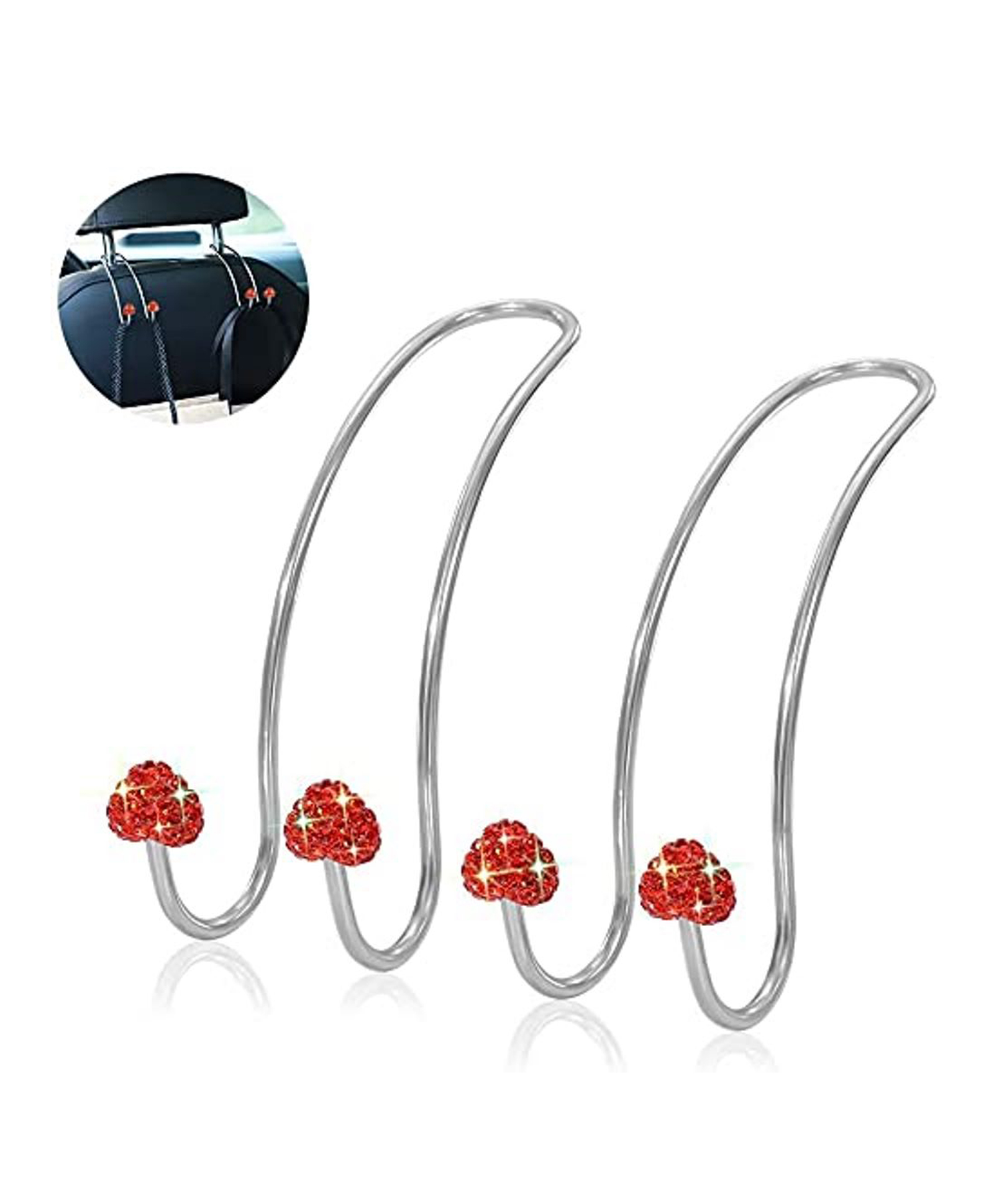Syga Studded Car Back Hook Pack of 2 - Red-image-43