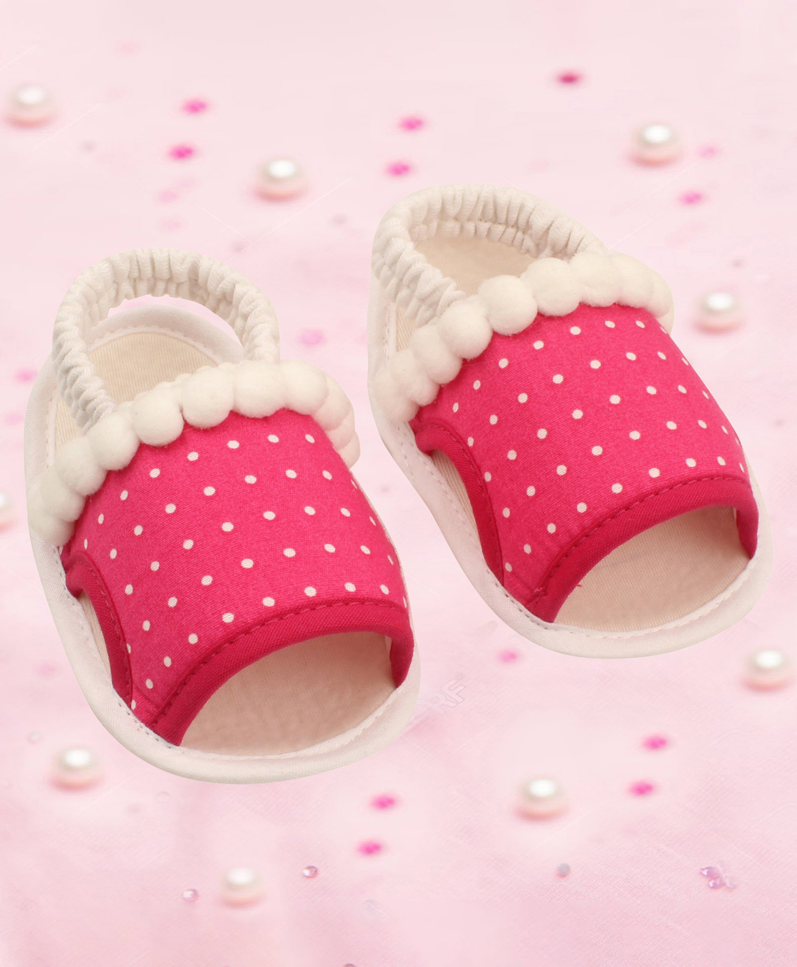 Coco Candy Polka Dot Printed Slip On Style Booties - Pink-picture-16