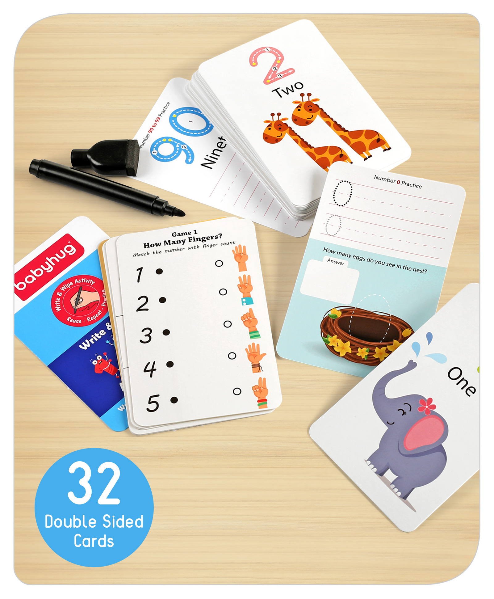 Babyhug My First Number Write N Wipe Activity Cards - Multicolor-image-40