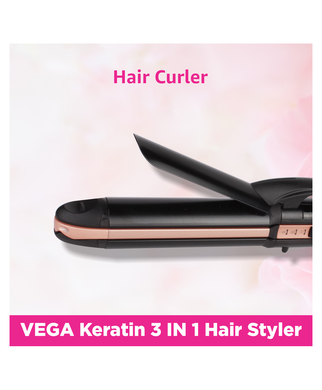 Vega Keratin 3 in 1 Hair Styler Straightener Curler and Crimper VHSCC-03 -  Black Online in India, Buy at Best Price from  - 9713614