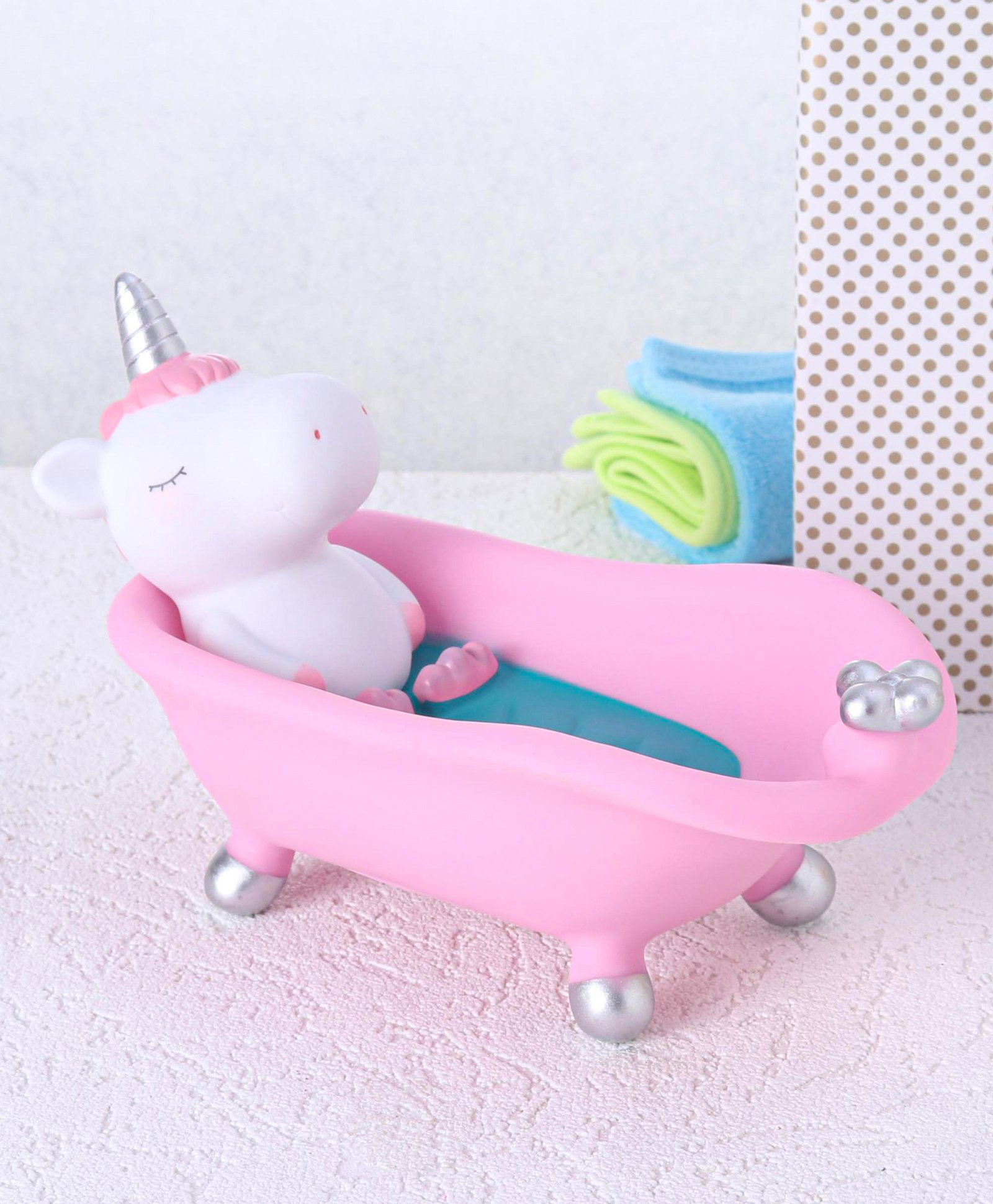 Babyhug Bathtub Shape Soap Dish Unicorn Design - Pink-picture-22