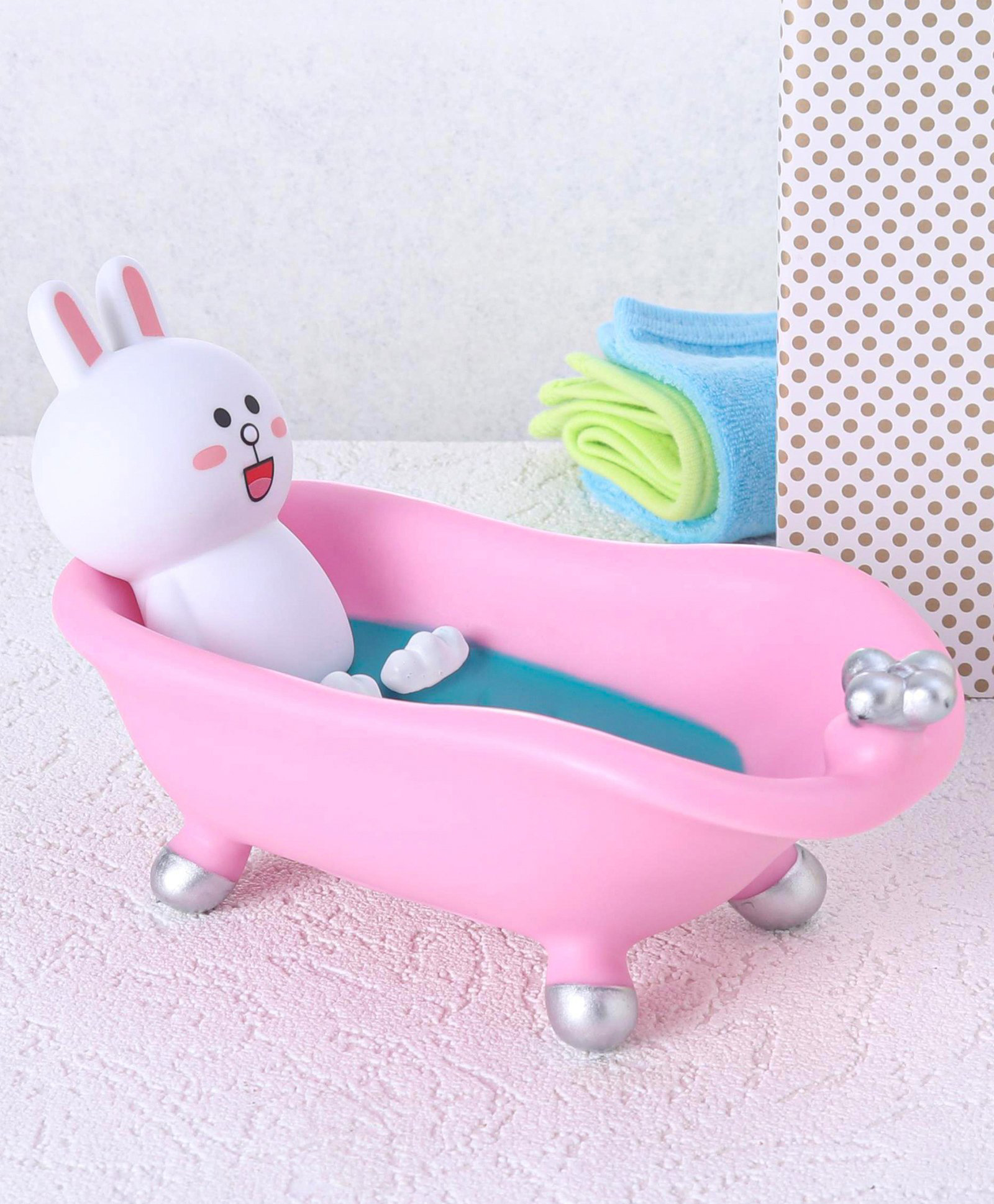 Babyhug Bathtub Shape Soap Dish Kitty Design - Pink-image-22